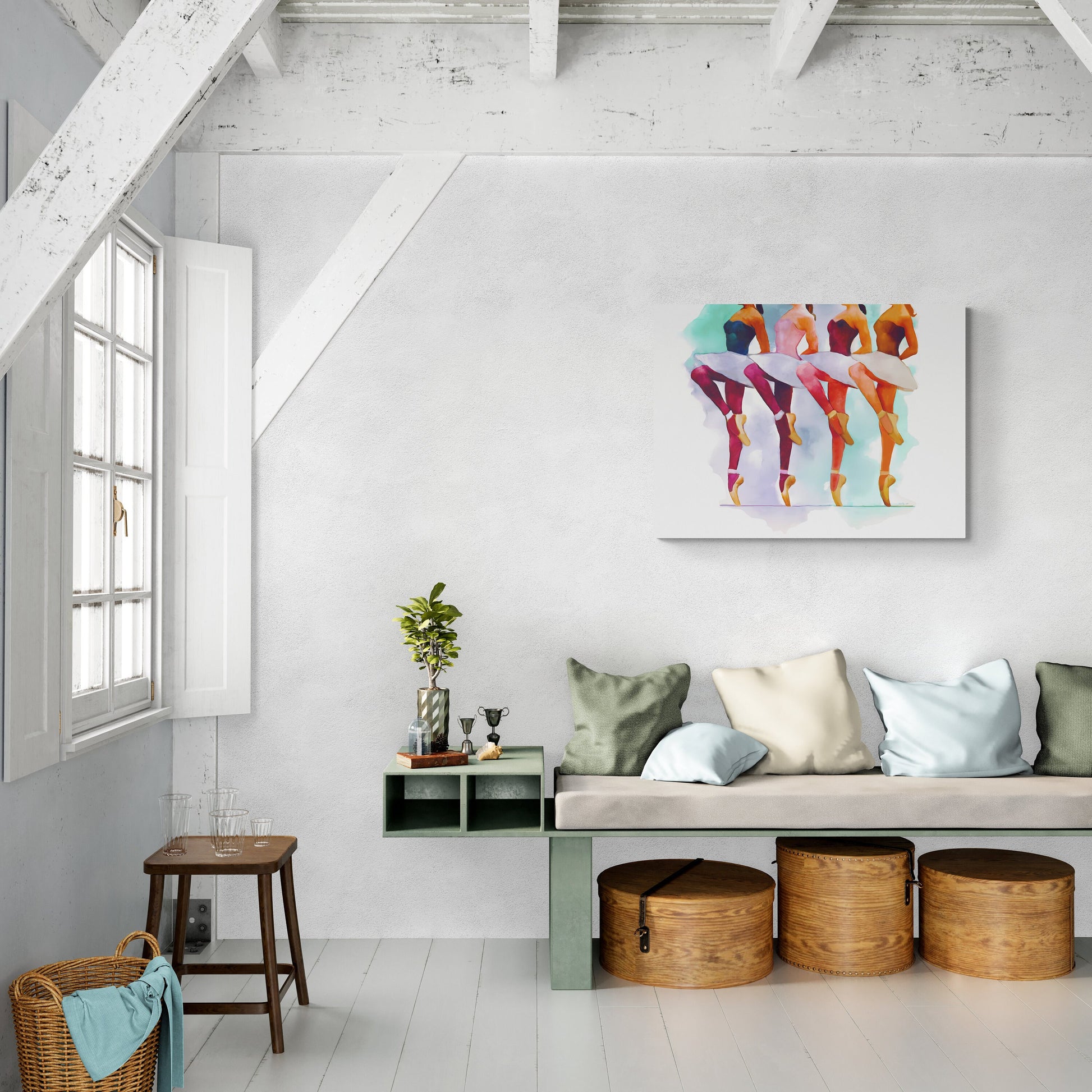 ballerina, toe shoes, wall art, wall art canvas, wall art dcor, room wall dcor, unique art, wall art women - LOLA VEGAS ART