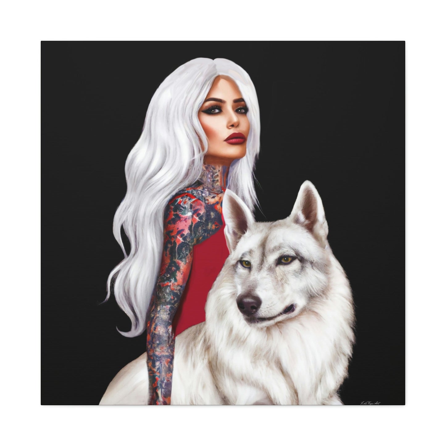 wolf, goddess, wall art, wall art canvas, wall art dcor, wolves, wall art woman, wall art animals, pagan, women decor, wall art bedroom - LOLA VEGAS ART