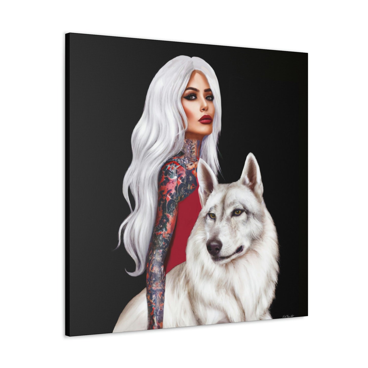 wolf, goddess, wall art, wall art canvas, wall art dcor, wolves, wall art woman, wall art animals, pagan, women decor, wall art bedroom - LOLA VEGAS ART