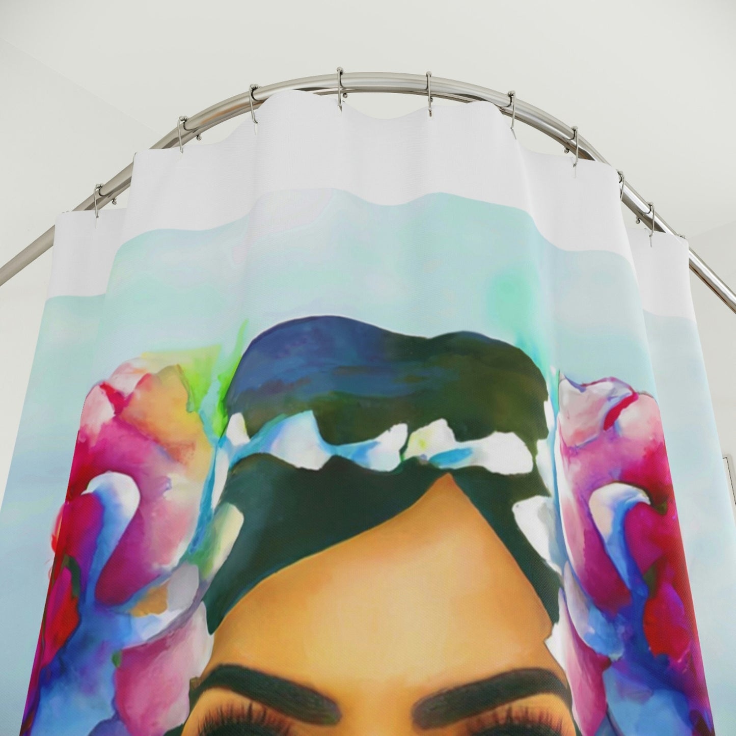flowers. island girl, shower curtain, home accessories, bathroom dcor, bathroom, home dcor, housewarming gift, shower room decor - LOLA VEGAS ART