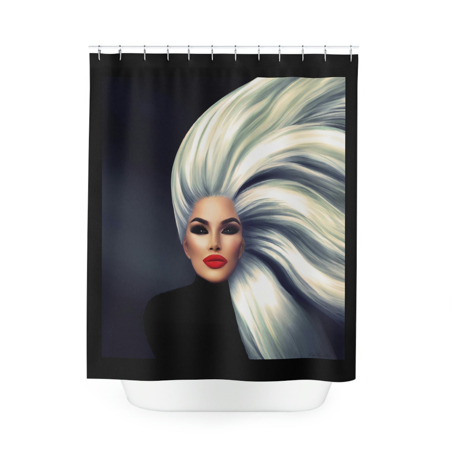 woman, gothic, fantasy art, shower curtain, home accessories, bathroom dcor, bathroom, home dcor, housewarming gift, shower room decor - LOLA VEGAS ART
