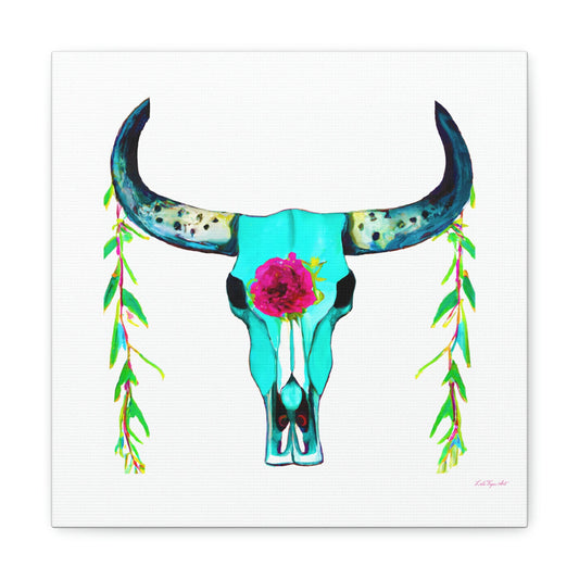 boho art prints, cow skull, wall art, wall art canvas, wall art dcor, boho wall art,  boho style decor, southwestern wall art - LOLA VEGAS ART