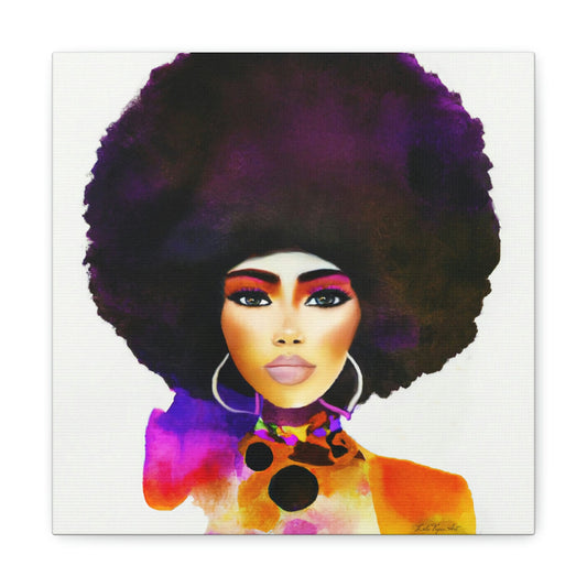 black woman,  black queen, black girl magic, natural afro hair, wall art, wall art canvas, wall art dcor, woman dcor, - LOLA VEGAS ART