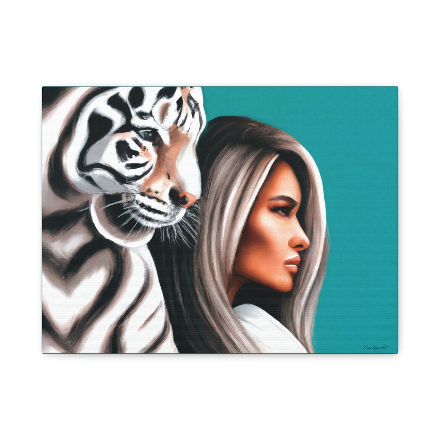 white tiger, wall art animals, tiger print, animal print, wall art woman, wall art, wall art canvas, wall art dcor, - LOLA VEGAS ART