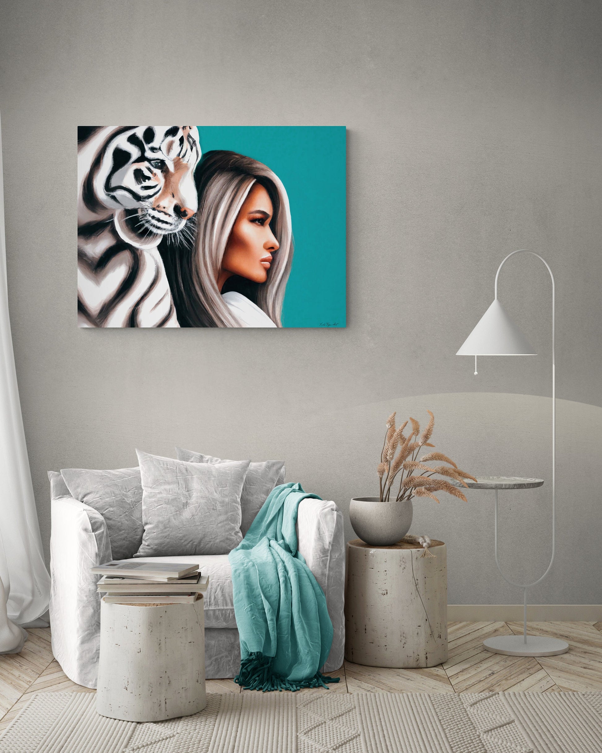 white tiger, wall art animals, tiger print, animal print, wall art woman, wall art, wall art canvas, wall art dcor, - LOLA VEGAS ART