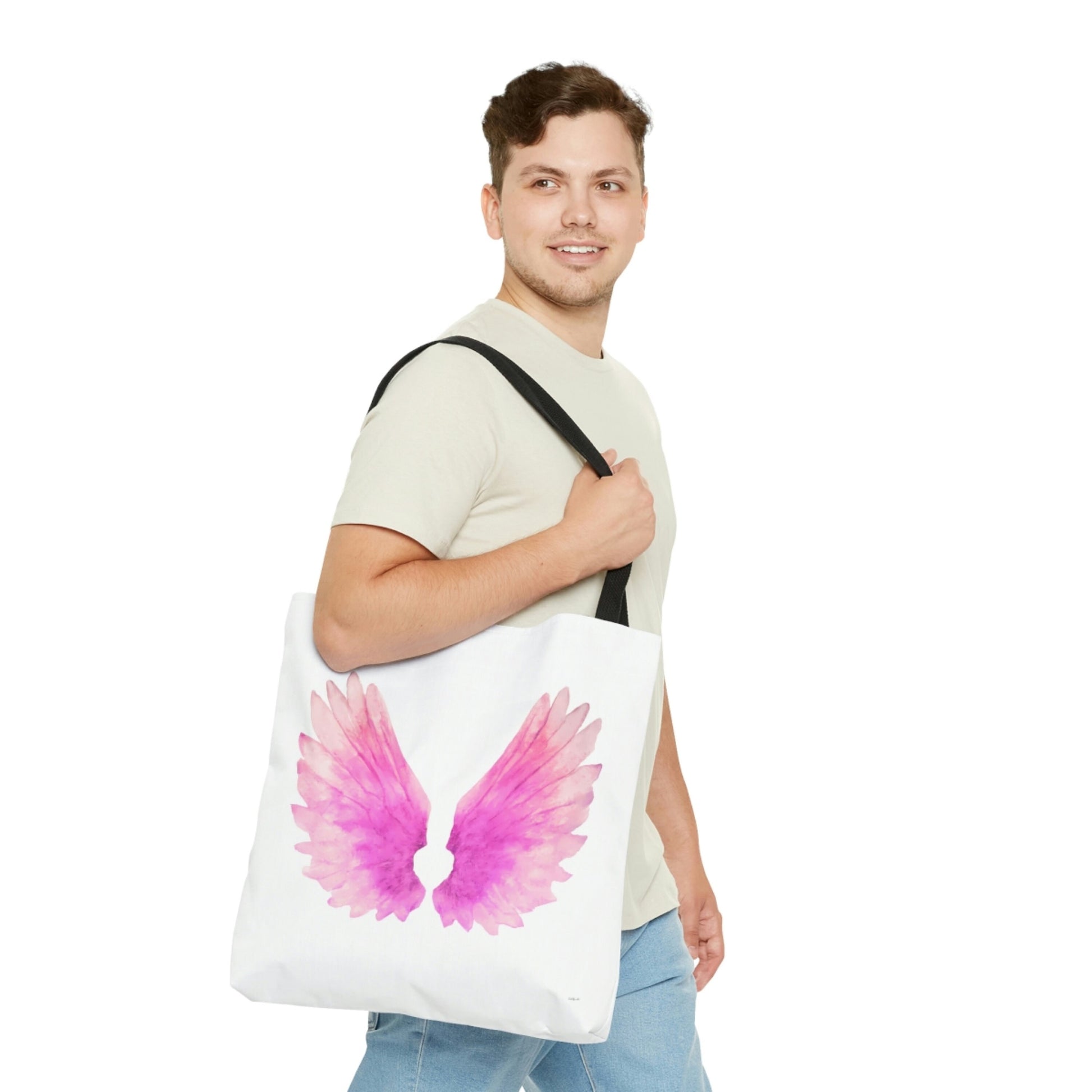angel wings,bag, canvas bag, tote bag, gifts for women, canvas shopper, oversized canvas bag, reusable bag, shopping bag, tote bag for women - LOLA VEGAS ART