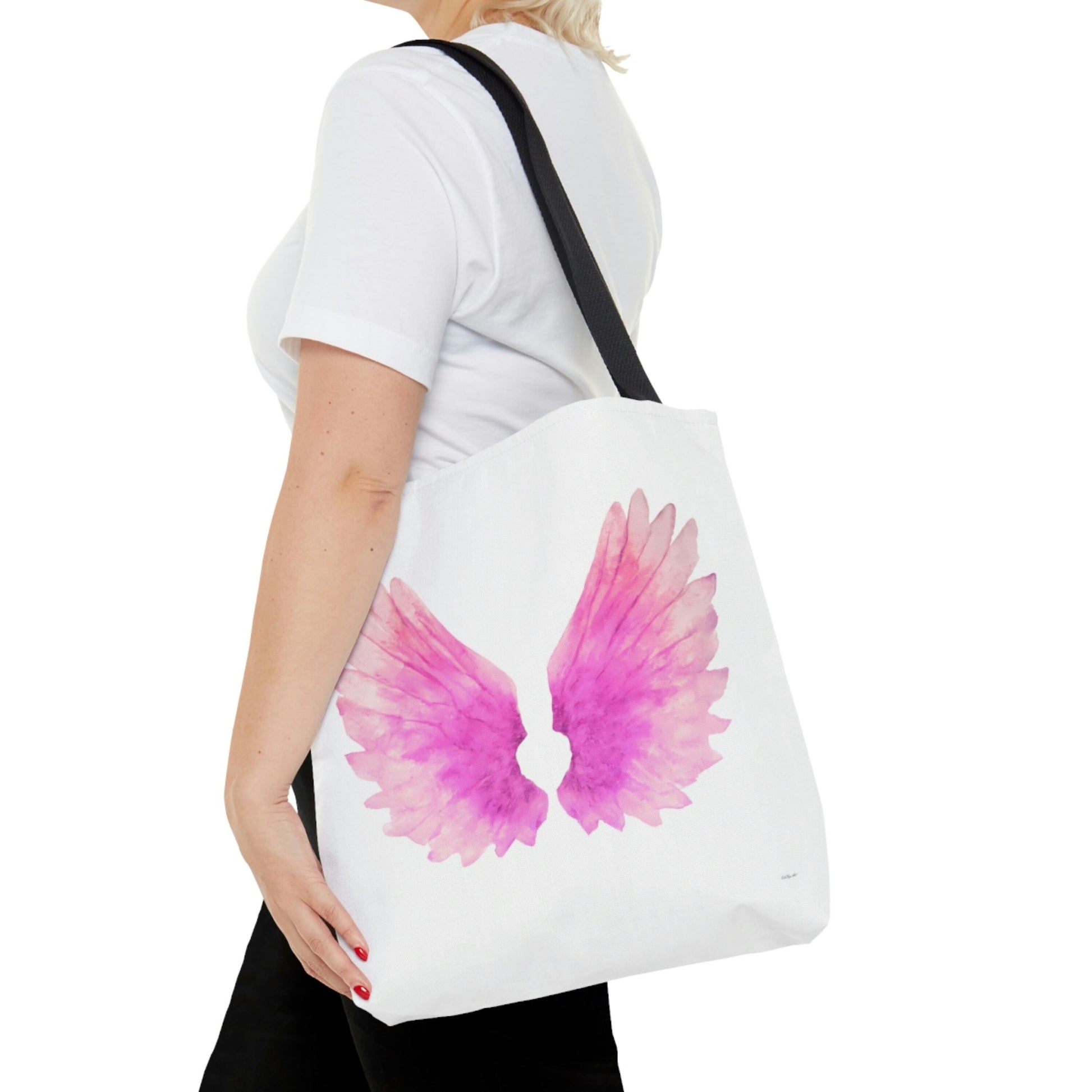 angel wings,bag, canvas bag, tote bag, gifts for women, canvas shopper, oversized canvas bag, reusable bag, shopping bag, tote bag for women - LOLA VEGAS ART