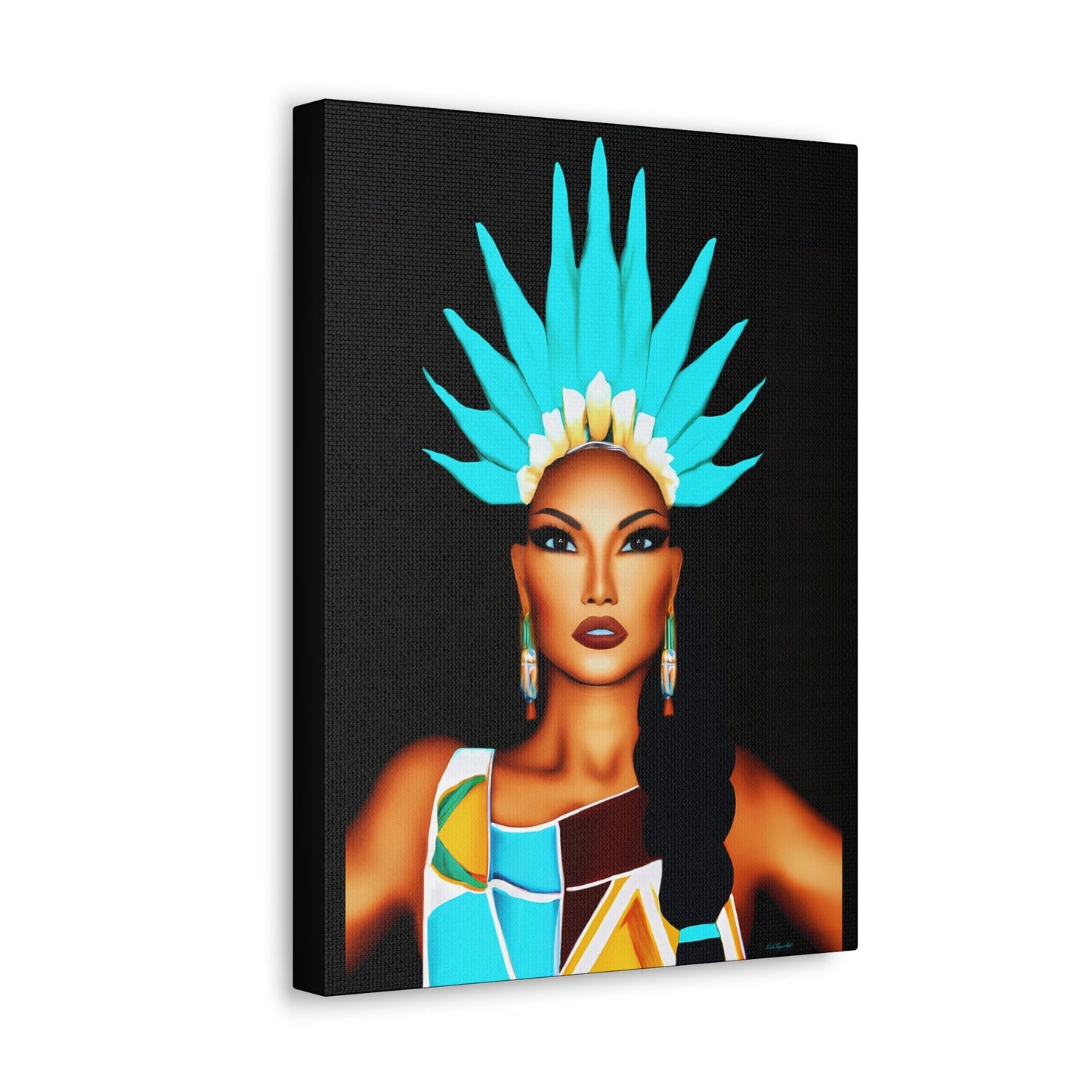 native american, woman, american indian, wall art, wall art canvas, wall art dcor, room wall dcor, unique art, southwestern - LOLA VEGAS ART