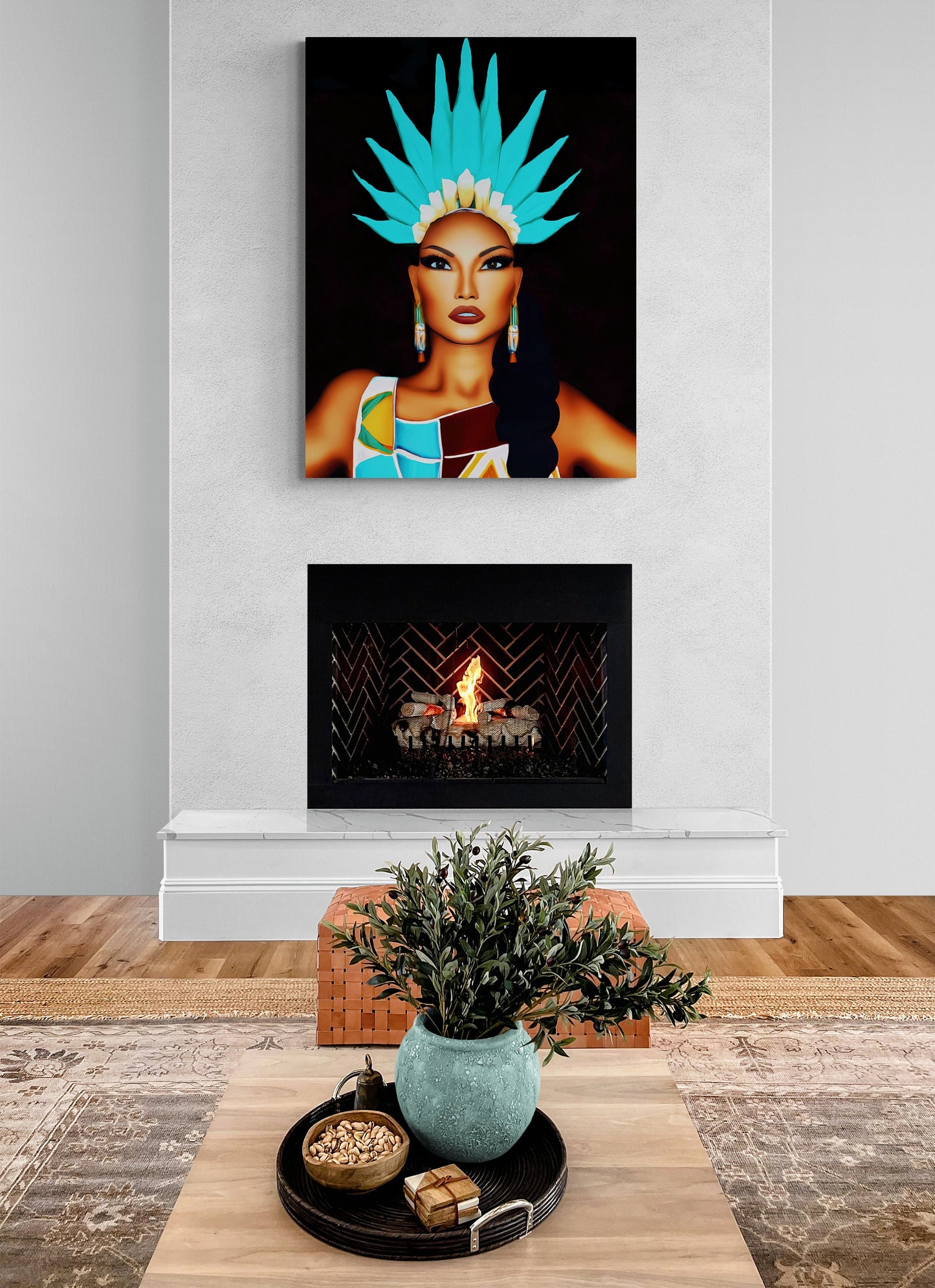 native american, woman, american indian, wall art, wall art canvas, wall art dcor, room wall dcor, unique art, southwestern - LOLA VEGAS ART