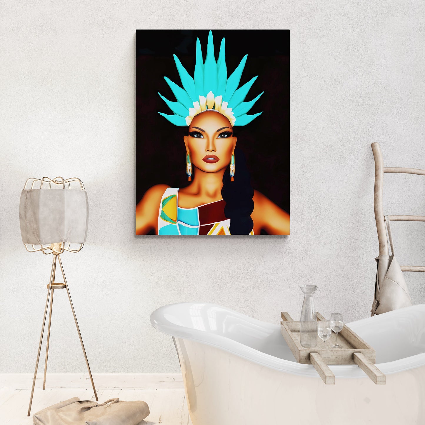 native american, woman, american indian, wall art, wall art canvas, wall art dcor, room wall dcor, unique art, southwestern - LOLA VEGAS ART
