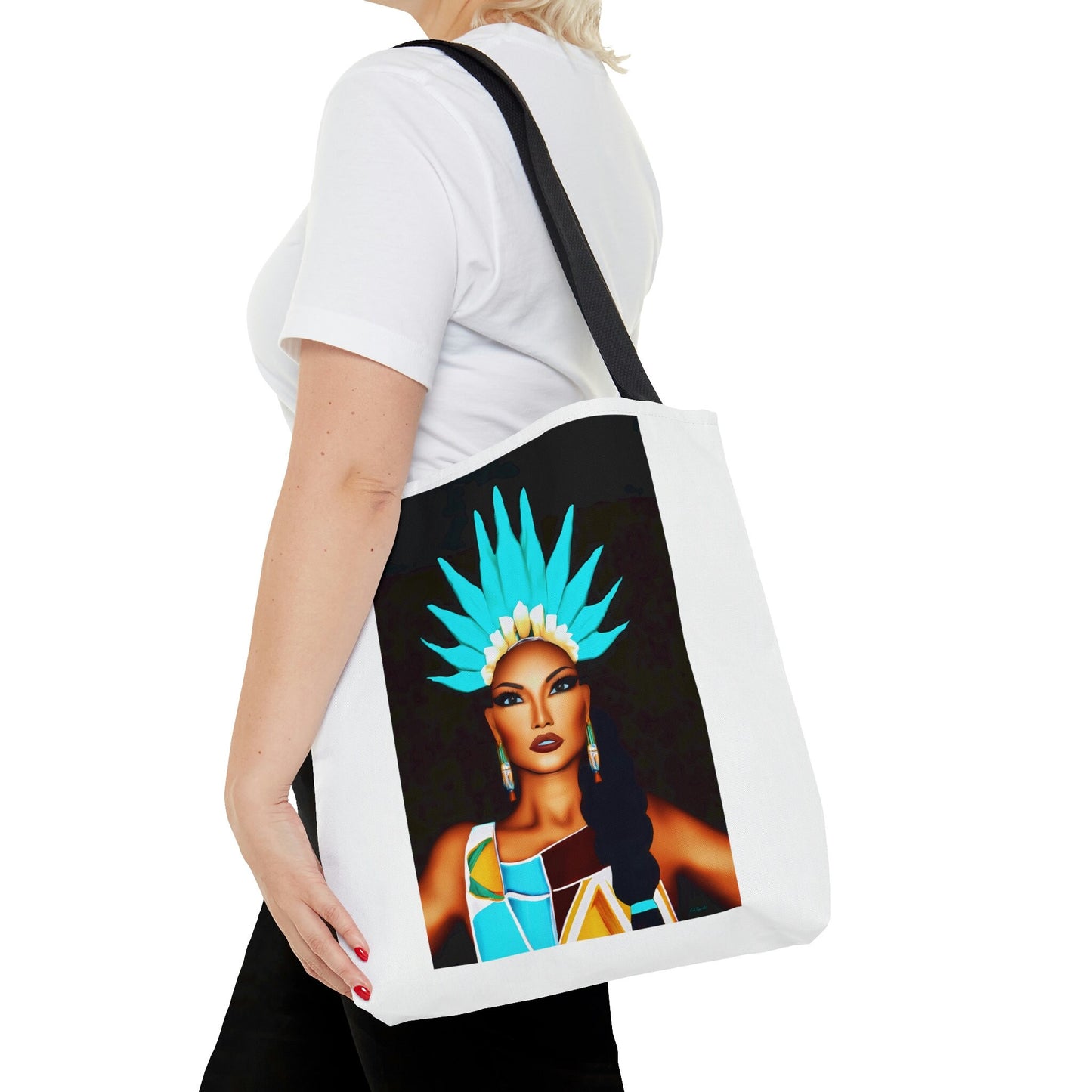 native american, woman, bag, canvas bag, tote bag, gifts for women, oversized canvas bag, reusable bag, shopping bag, tote bag for women - LOLA VEGAS ART