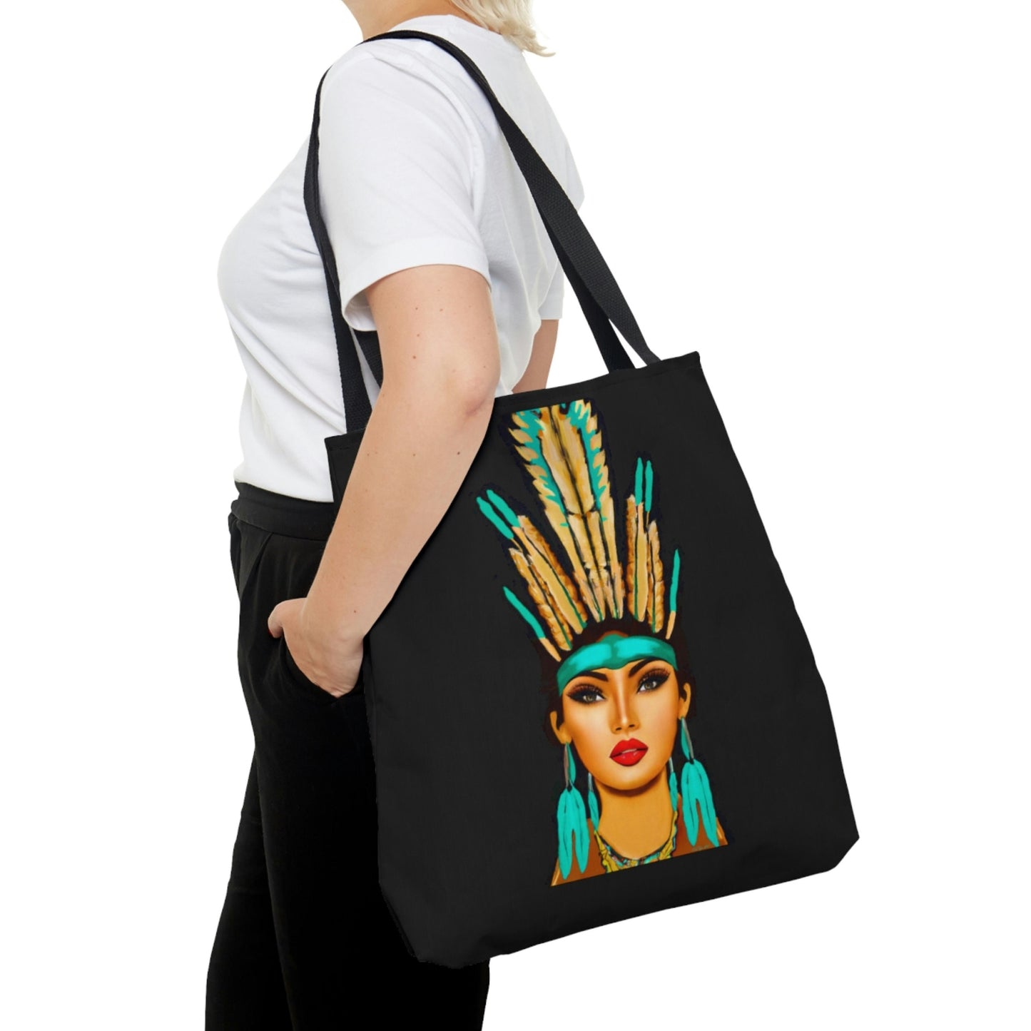 native american, canvas bag, tote bag, gifts for women, canvas shopper, oversized canvas bag, reusable bag, shopping bag, tote bag for women - LOLA VEGAS ART