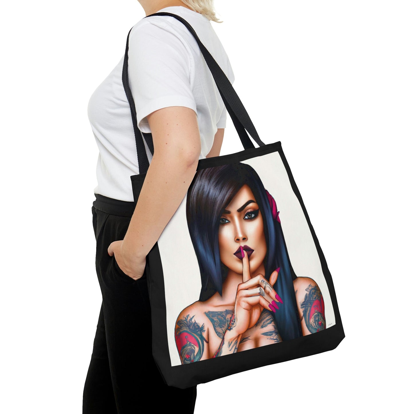 tattoo, bag, canvas bag, tote bag, gifts for women, canvas shopper, oversized canvas bag, reusable bag, shopping bag, tote bag for women - LOLA VEGAS ART