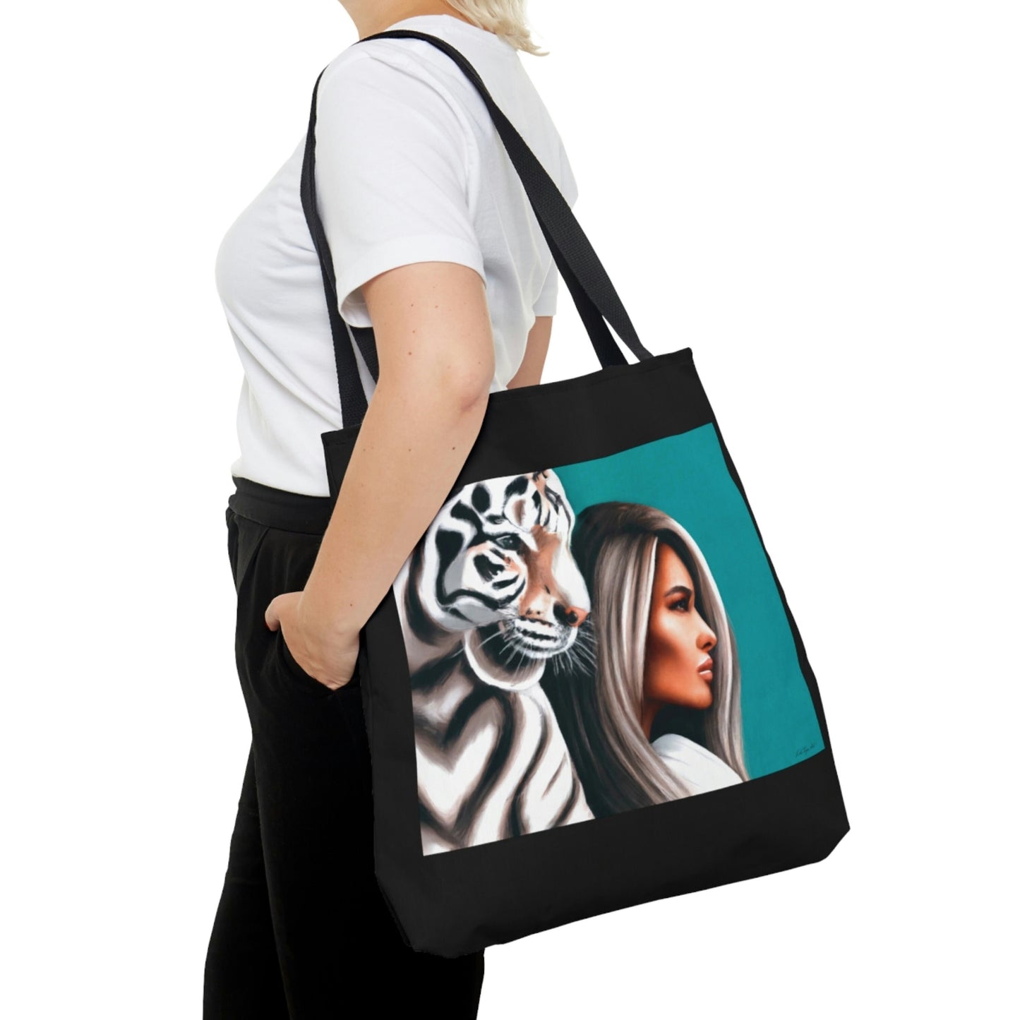 tiger, bag, canvas bag, tote bag, gifts for women, canvas shopper, oversized canvas bag, reusable bag, shopping bag, tote bag for women - LOLA VEGAS ART