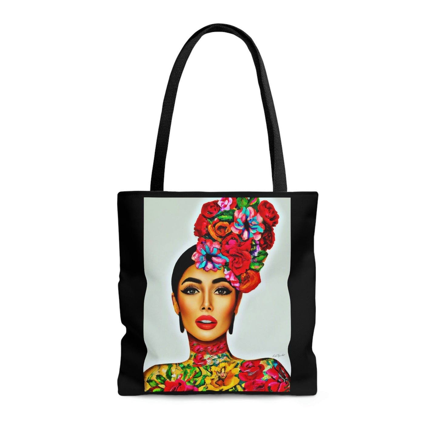 flower girl head, canvas bag, tote bag, gifts for women, oversized canvas bag, reusable bag, shopping bag, tote bag for women - LOLA VEGAS ART