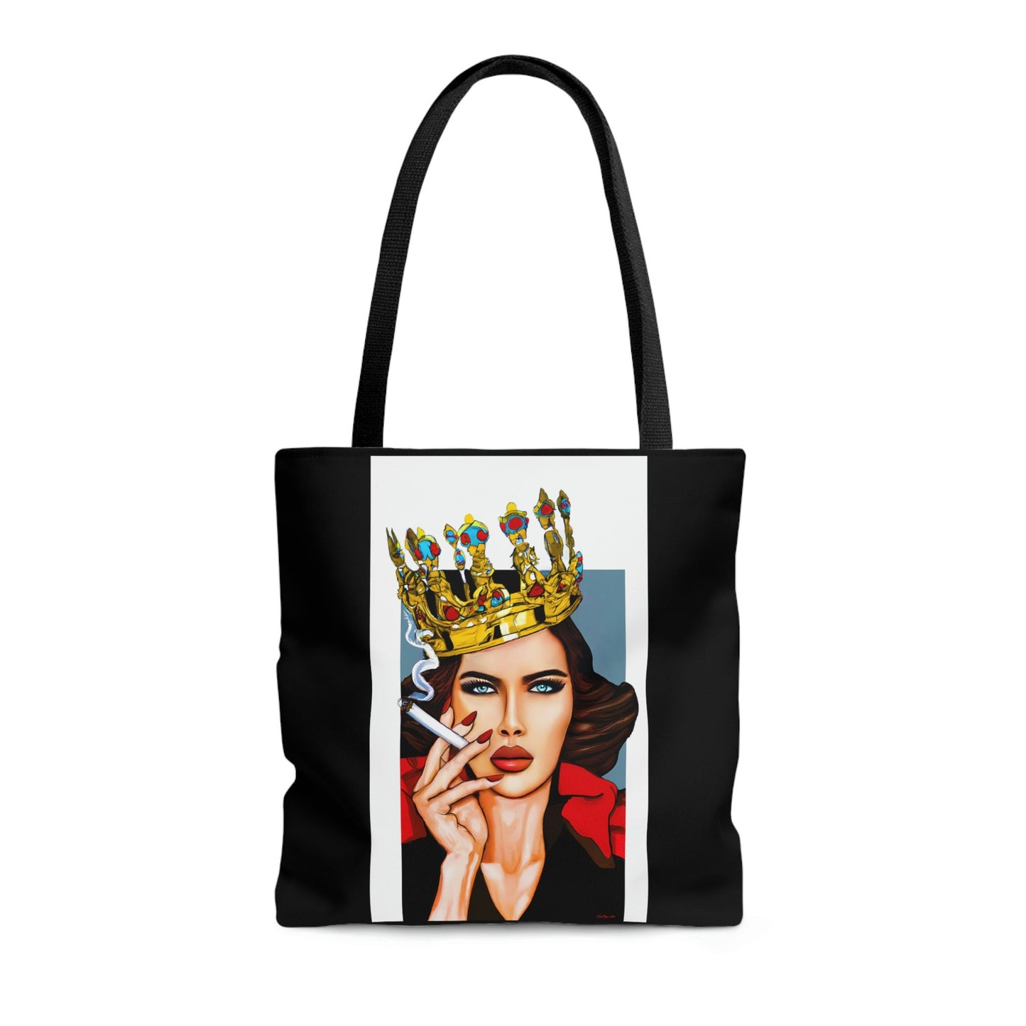 smoking woman, queen, canvas bag, tote bag, gifts for women, oversized canvas bag, reusable bag, shopping bag, tote bag for women - LOLA VEGAS ART