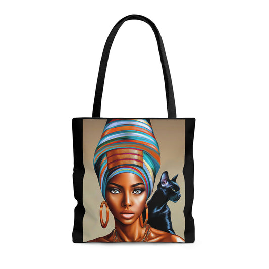 cat, black girl magic, canvas bag, tote bag, gifts for women, oversized canvas bag, reusable bag, shopping bag, tote bag for women - LOLA VEGAS ART