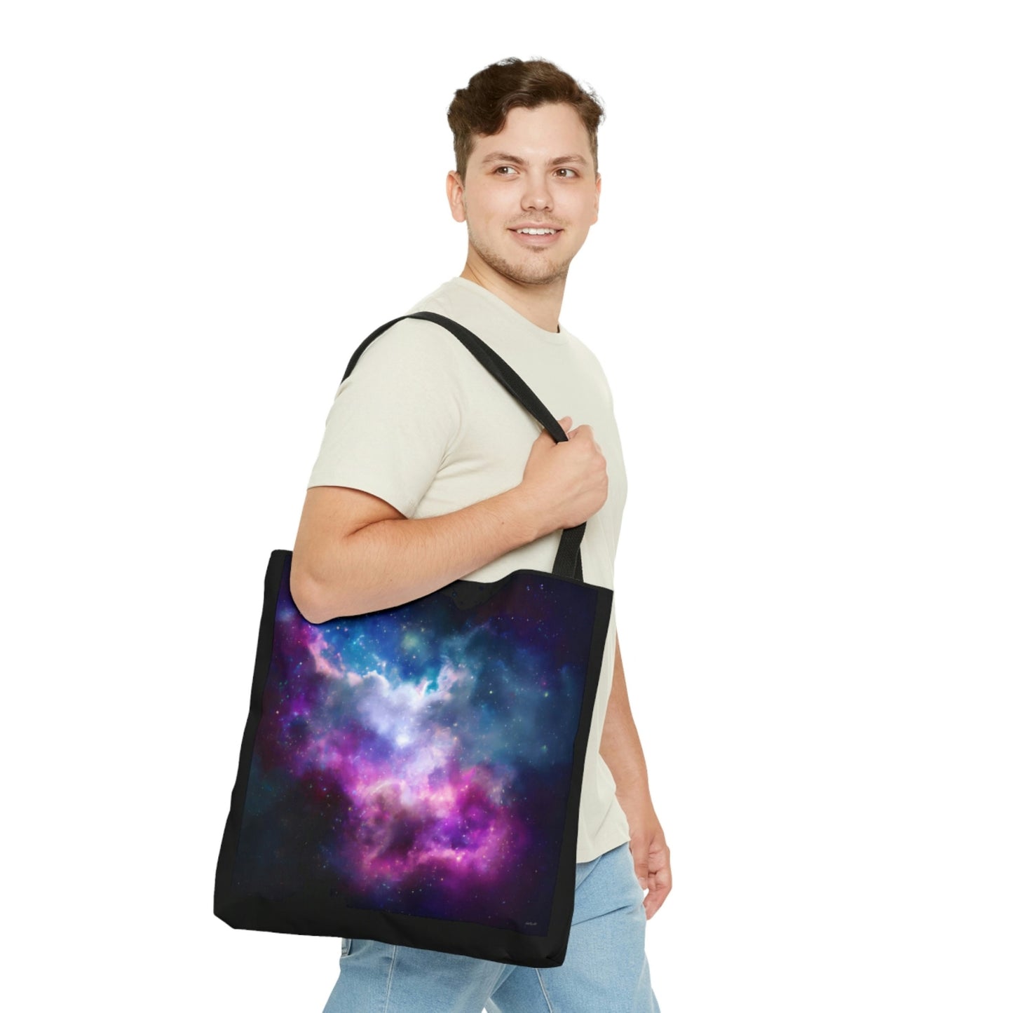 galaxy, space, canvas bag, tote bag, gifts for women, canvas shopper, oversized canvas bag, reusable bag, shopping bag, tote bag for women - LOLA VEGAS ART