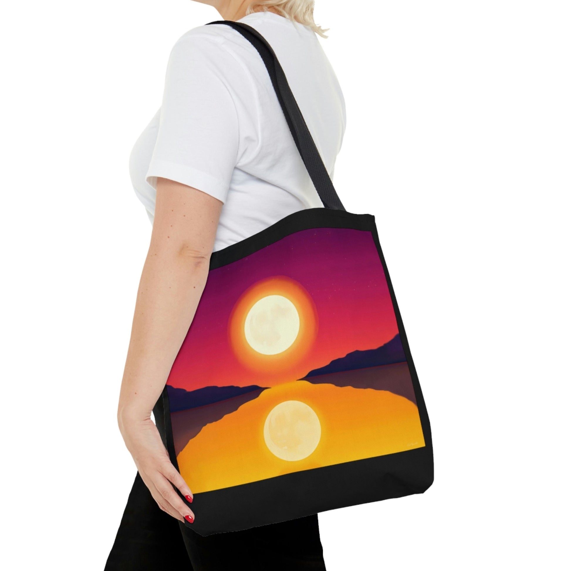 moon, bag, canvas bag, tote bag, gifts for women, canvas shopper, oversized canvas bag, reusable bag, shopping bag, tote bag for women - LOLA VEGAS ART