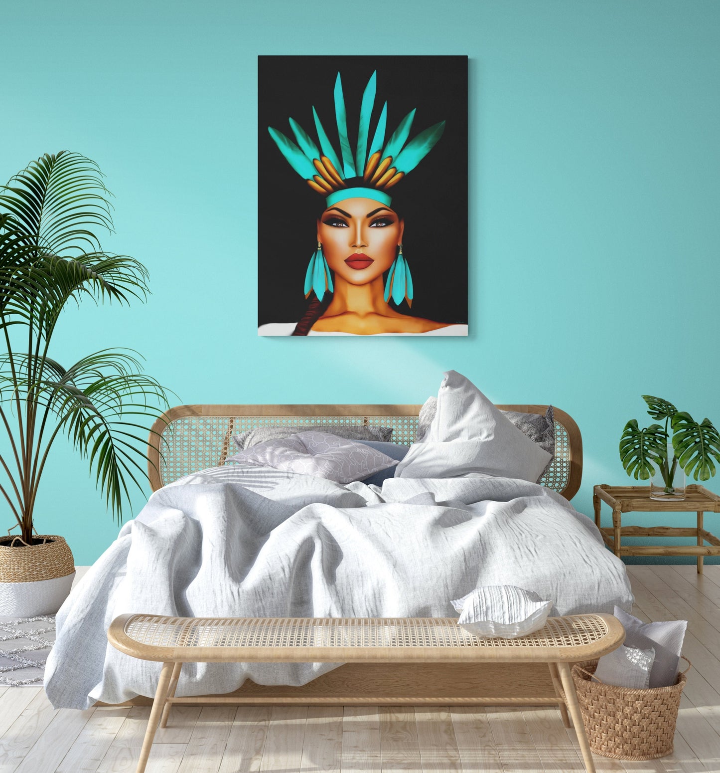 native american, woman, wall art, wall art canvas, wall art dcor, room wall dcor, unique art, woman decor, southwestern - LOLA VEGAS ART