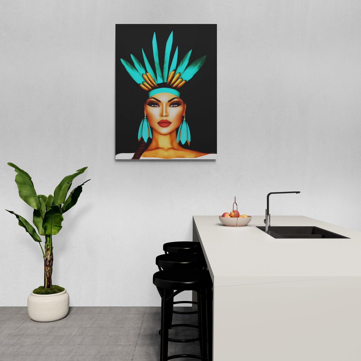 native american, woman, wall art, wall art canvas, wall art dcor, room wall dcor, unique art, woman decor, southwestern - LOLA VEGAS ART