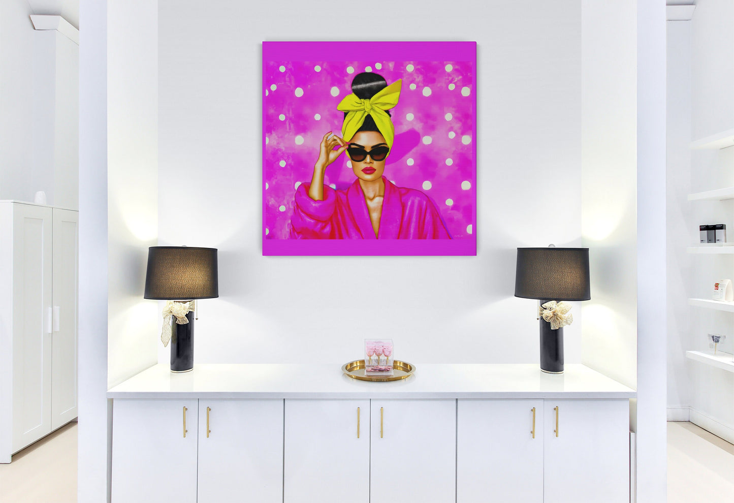 woman, sunglasses, wall art, wall art canvas, wall art dcor, room wall dcor, unique art, eclectic wall art - LOLA VEGAS ART
