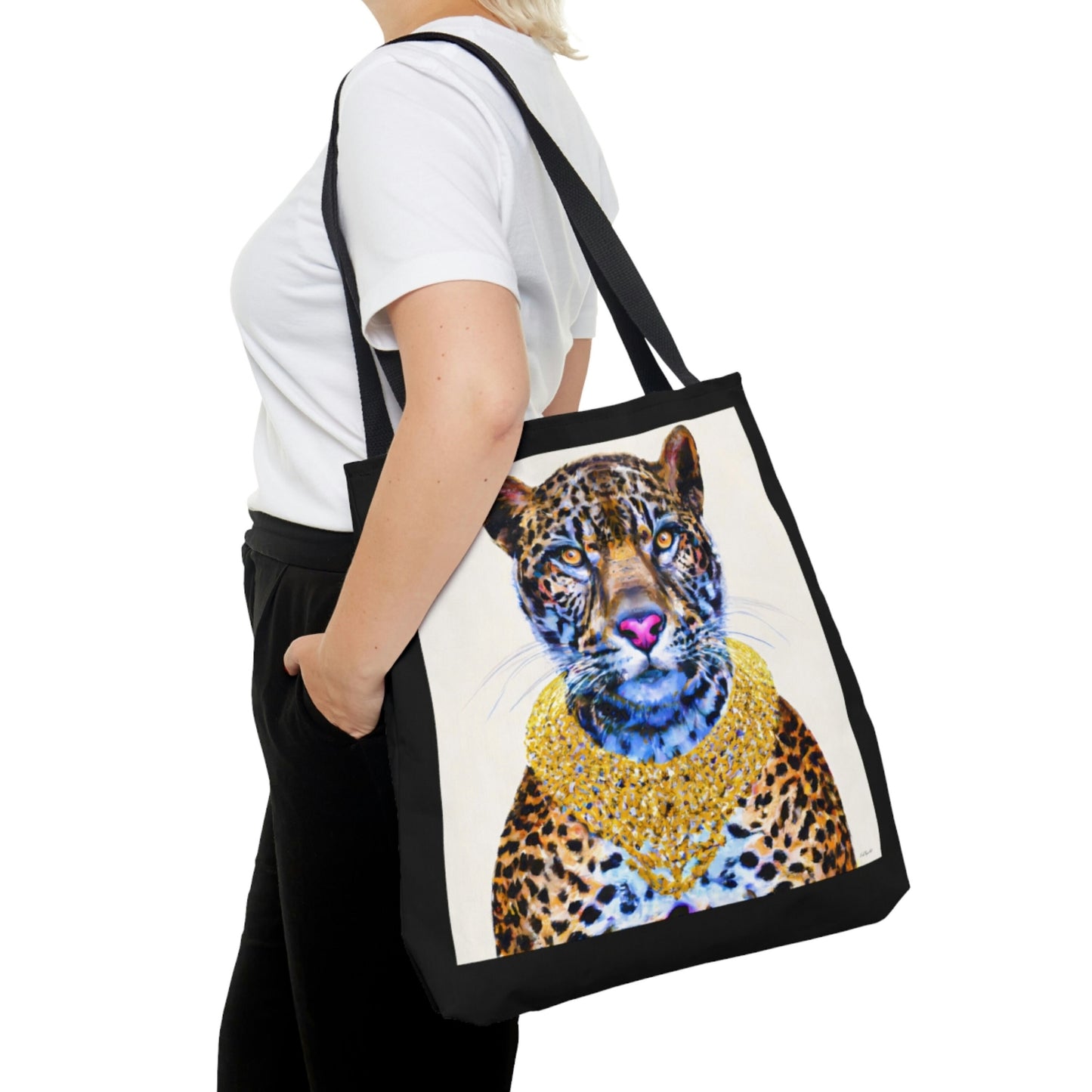 leopard, animal art, bag, canvas bag, tote bag, gifts for women, oversized canvas bag, reusable bag, shopping bag, tote bag for women - LOLA VEGAS ART
