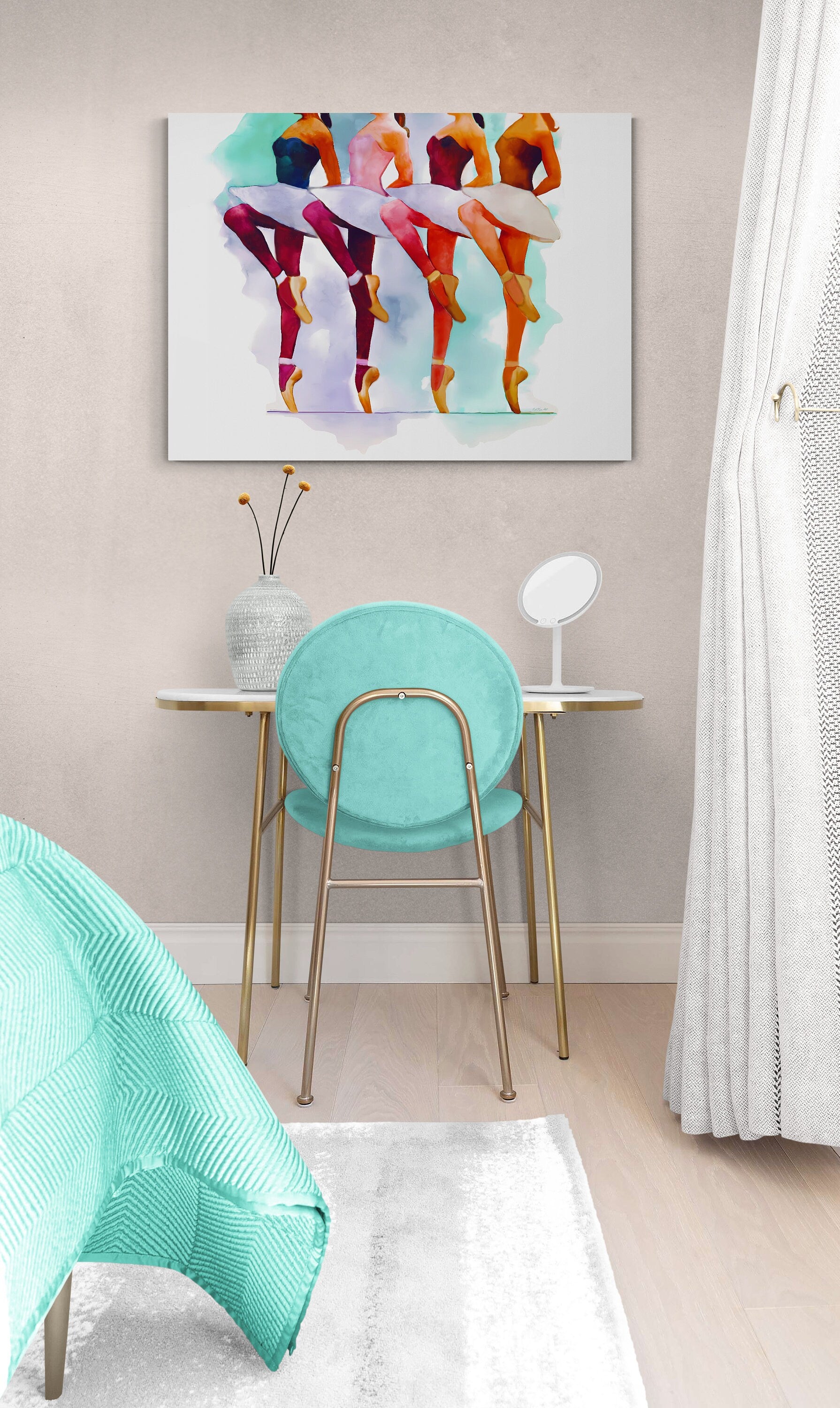 ballerina, toe shoes, wall art, wall art canvas, wall art dcor, room wall dcor, unique art, wall art women - LOLA VEGAS ART