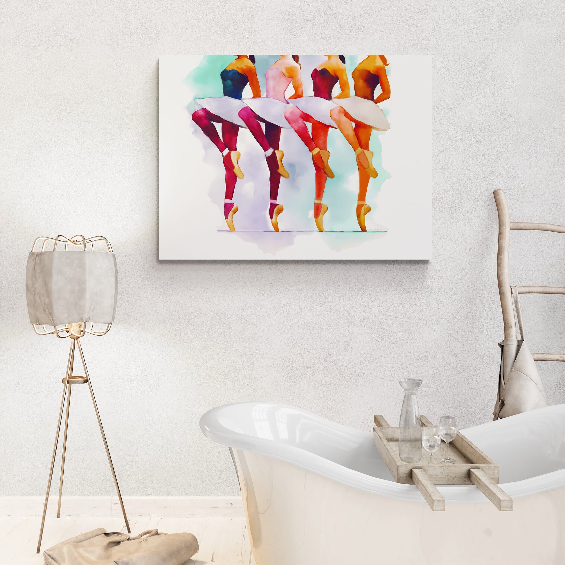 ballerina, toe shoes, wall art, wall art canvas, wall art dcor, room wall dcor, unique art, wall art women - LOLA VEGAS ART