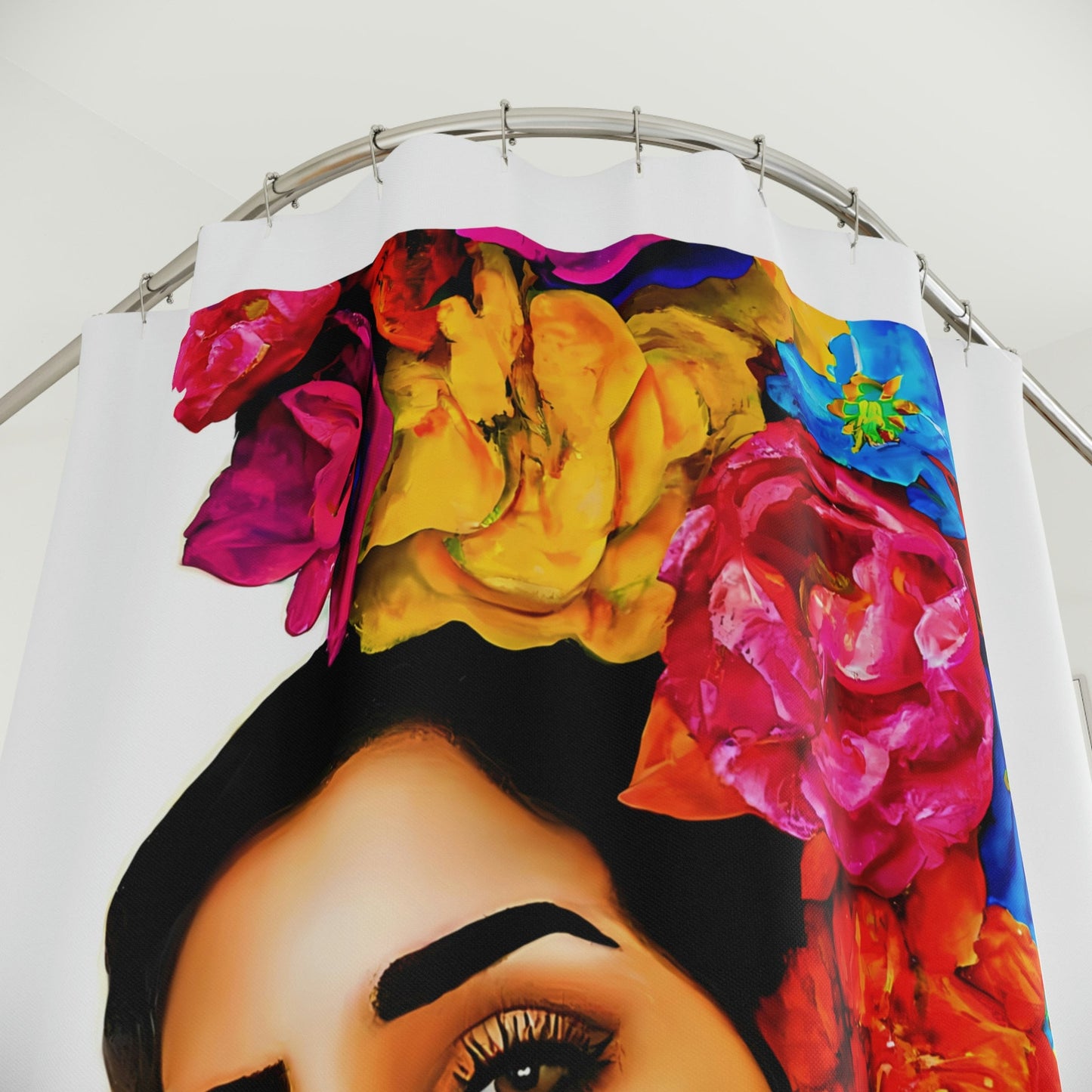 latina, tattoo's, flowers, shower curtain, home accessories, bathroom dcor, bathroom, home dcor, housewarming gift, shower room decor - LOLA VEGAS ART