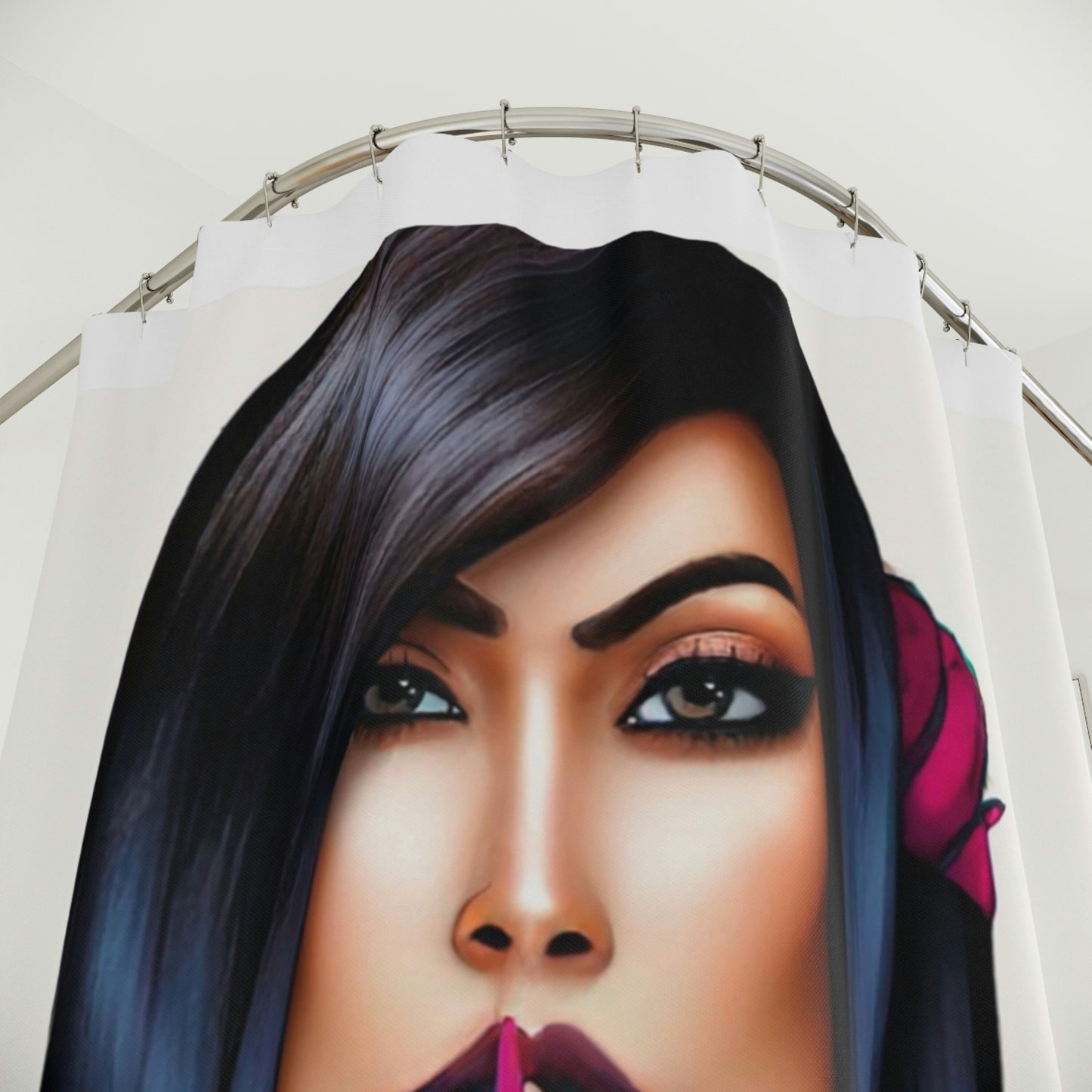 woman, tattoo's, shower curtain, home accessories, bathroom dcor, bathroom, home dcor, housewarming gift, shower room decor - LOLA VEGAS ART
