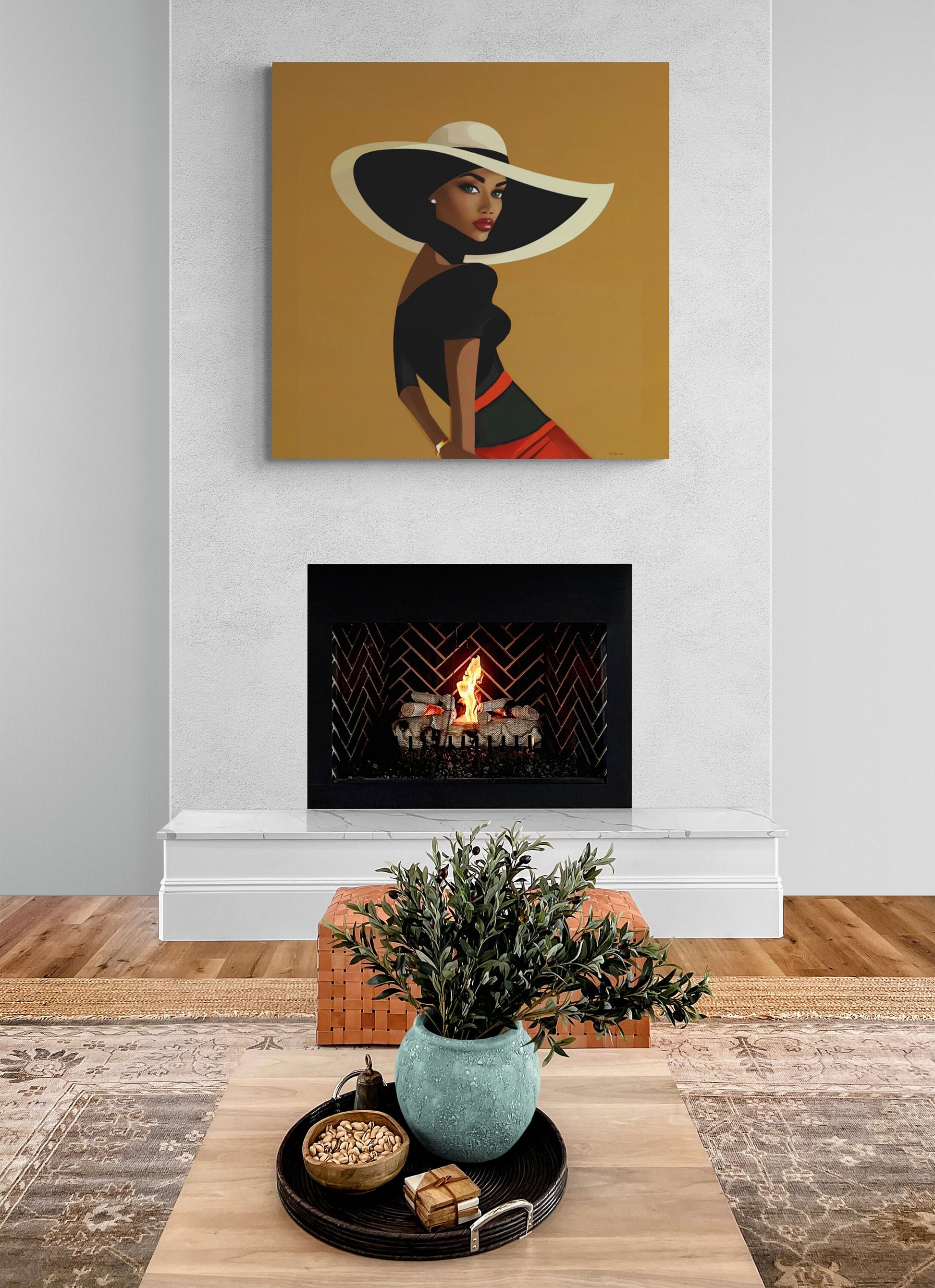 black woman, wall art woman, wall art, wall art canvas, wall art dcor, wall art urban, woman decor - LOLA VEGAS ART