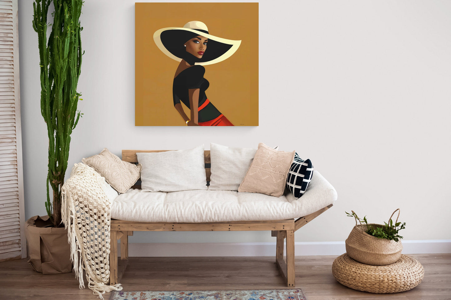 black woman, wall art woman, wall art, wall art canvas, wall art dcor, wall art urban, woman decor - LOLA VEGAS ART