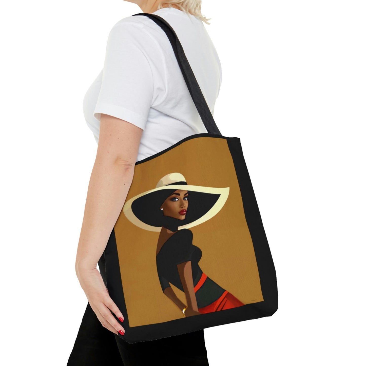 black woman, fashion art, canvas bag, tote bag, gifts for women, canvas shopper, reusable bag, shopping bag, tote bag for women - LOLA VEGAS ART
