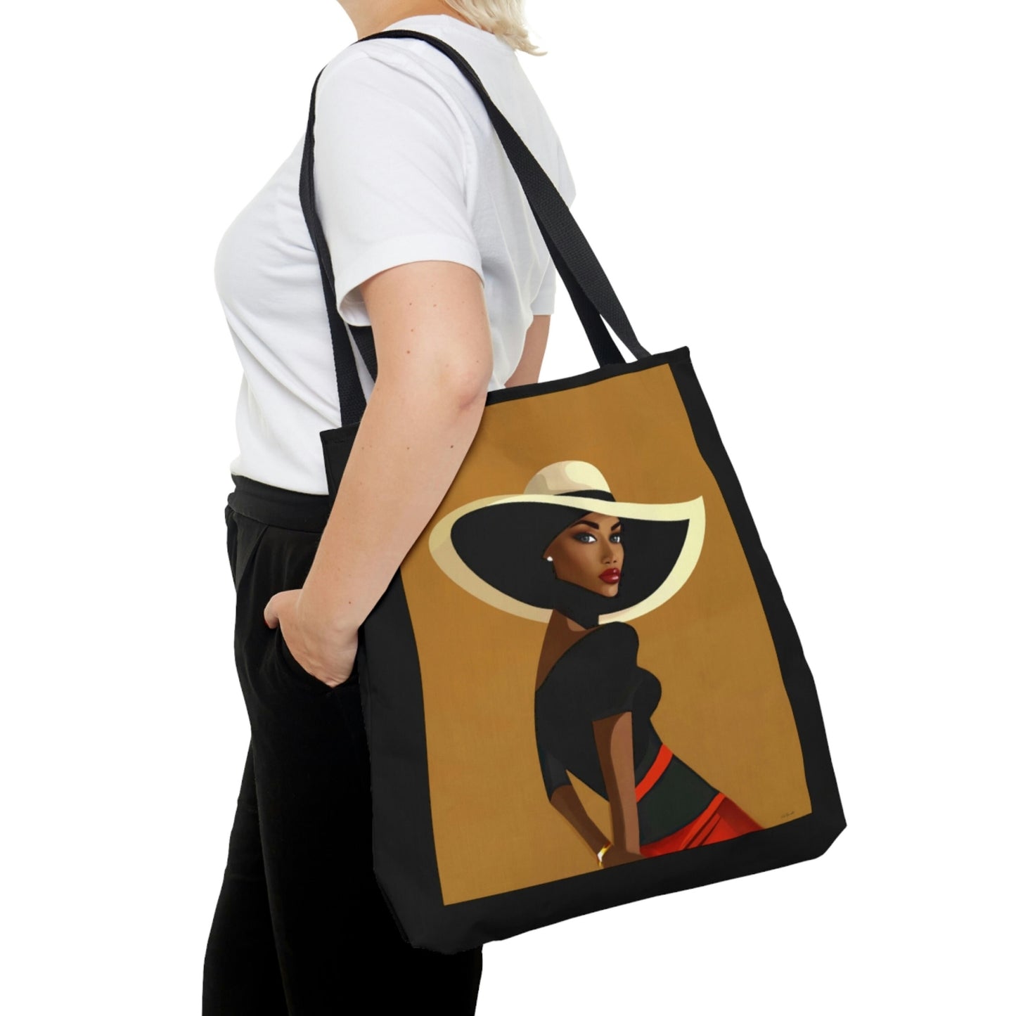 black woman, fashion art, canvas bag, tote bag, gifts for women, canvas shopper, reusable bag, shopping bag, tote bag for women - LOLA VEGAS ART