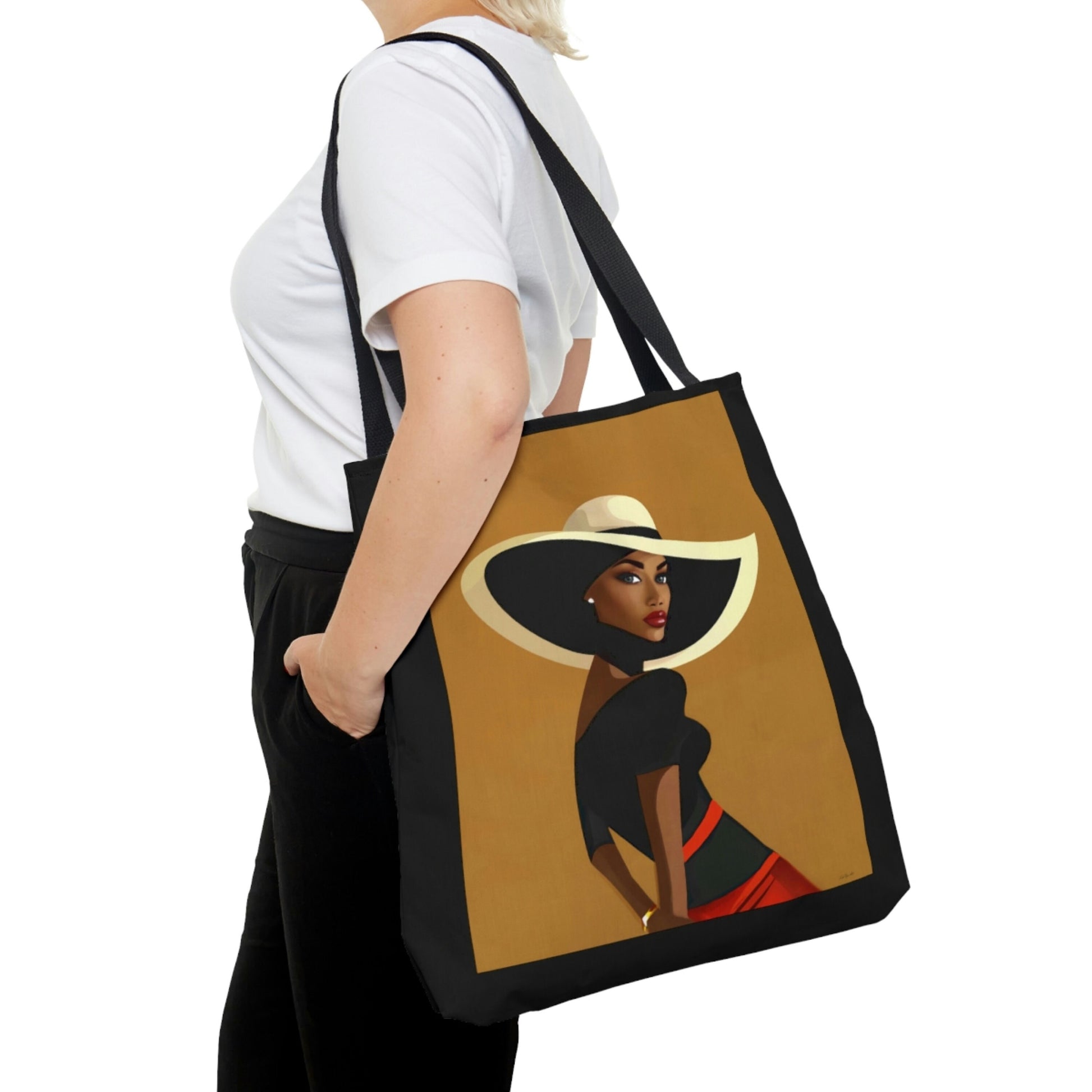 black woman, fashion art, canvas bag, tote bag, gifts for women, canvas shopper, reusable bag, shopping bag, tote bag for women - LOLA VEGAS ART