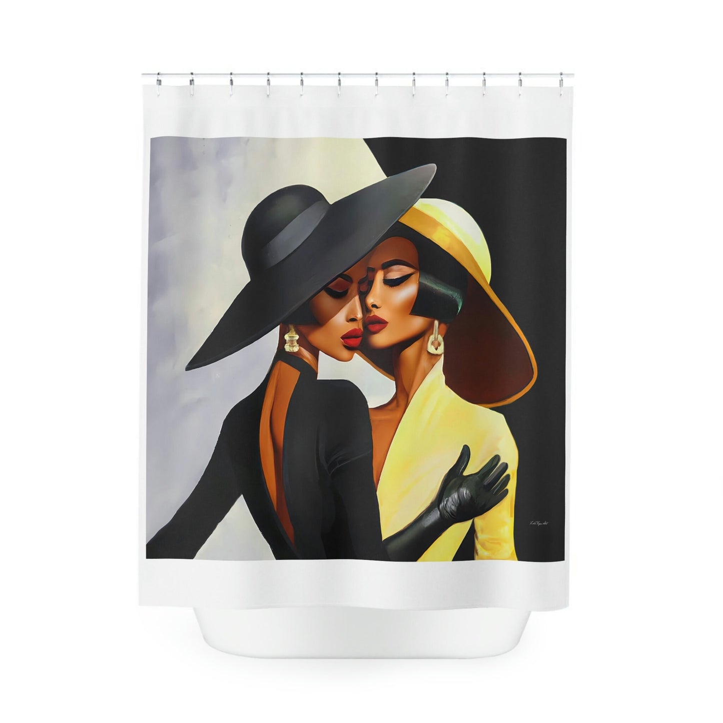 black women, shower curtain, home accessories, bathroom decor, bathroom, home decor, housewarming gift, shower room decor - LOLA VEGAS ART