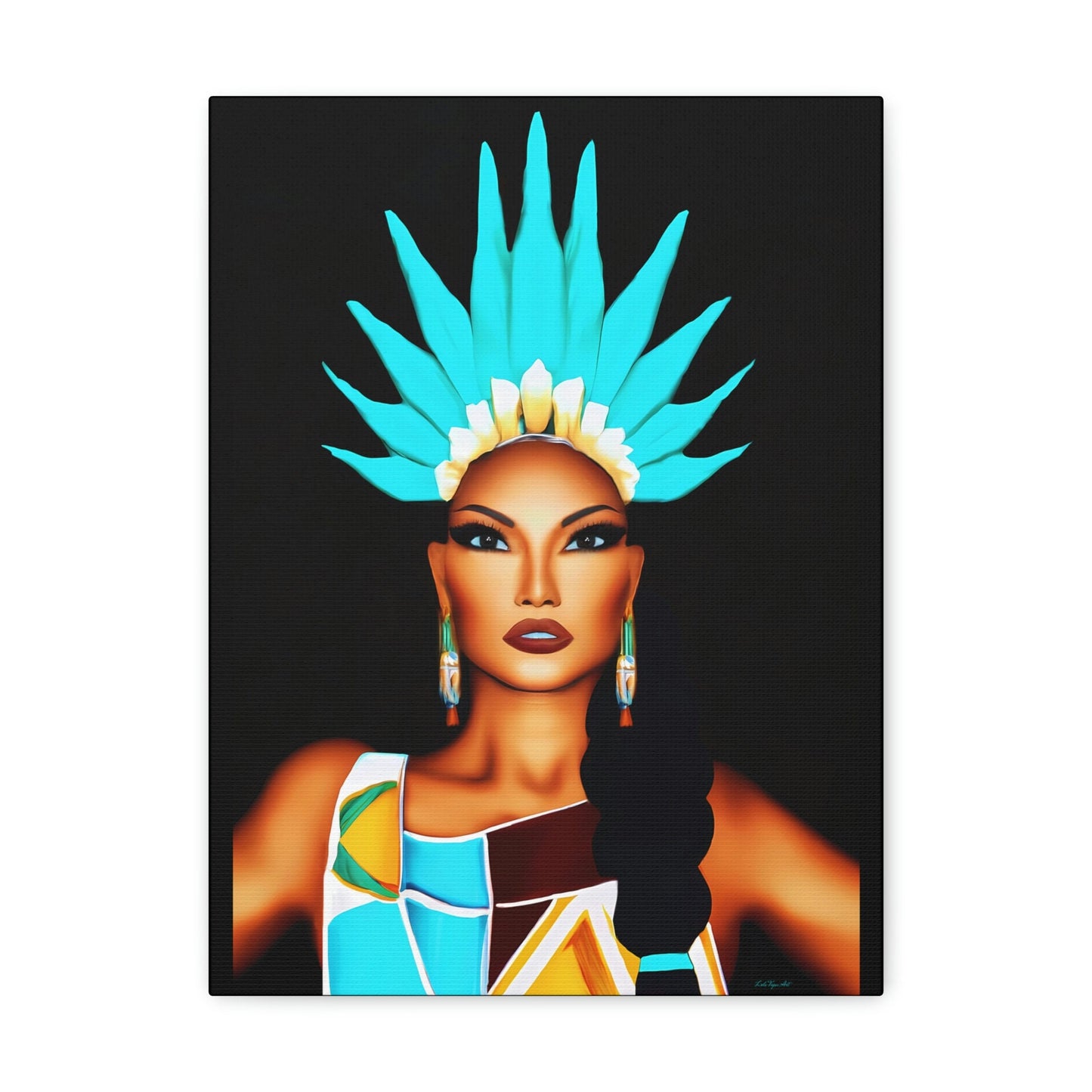 native american, woman, american indian, wall art, wall art canvas, wall art dcor, room wall dcor, unique art, southwestern - LOLA VEGAS ART