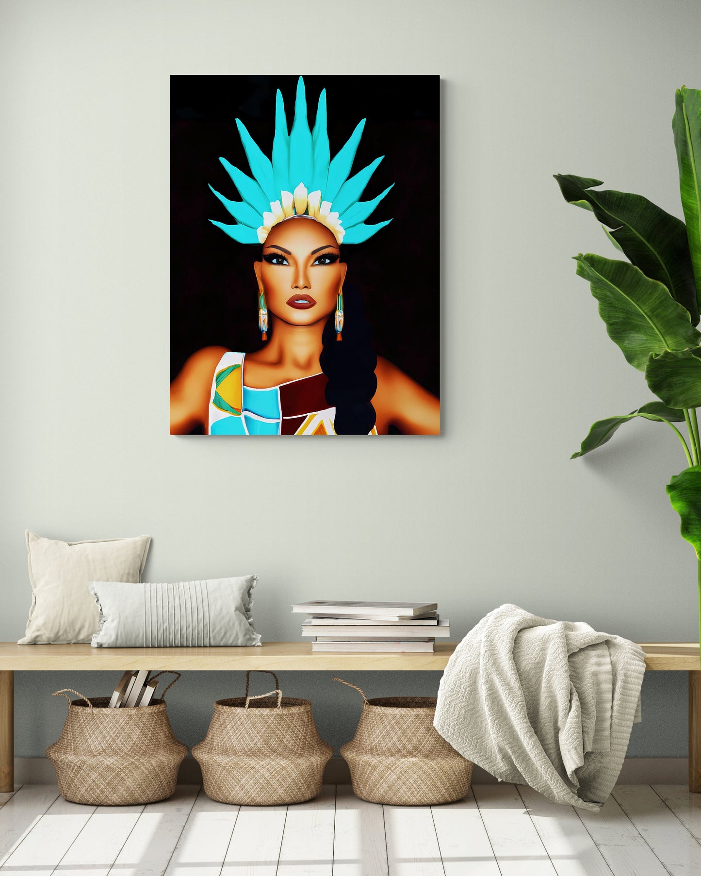 native american, woman, american indian, wall art, wall art canvas, wall art dcor, room wall dcor, unique art, southwestern - LOLA VEGAS ART