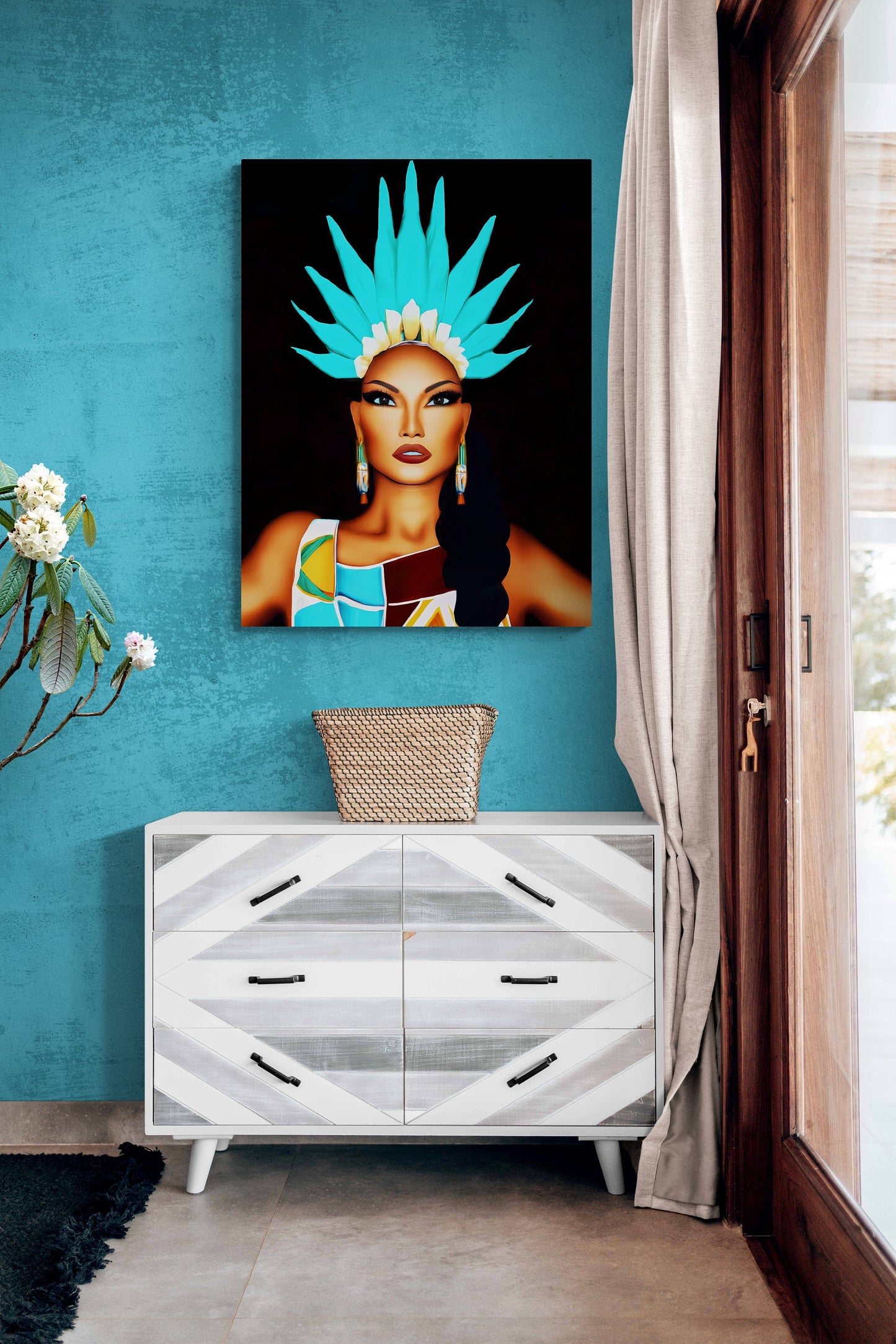 native american, woman, american indian, wall art, wall art canvas, wall art dcor, room wall dcor, unique art, southwestern - LOLA VEGAS ART