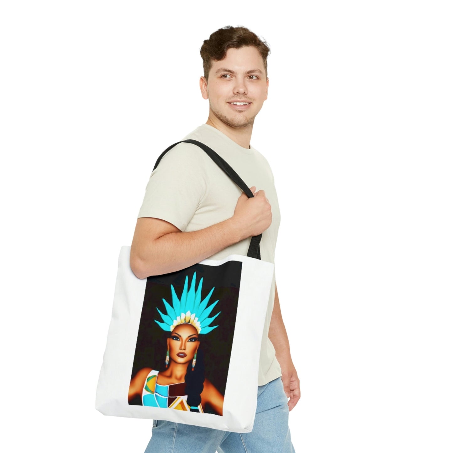 native american, woman, bag, canvas bag, tote bag, gifts for women, oversized canvas bag, reusable bag, shopping bag, tote bag for women - LOLA VEGAS ART