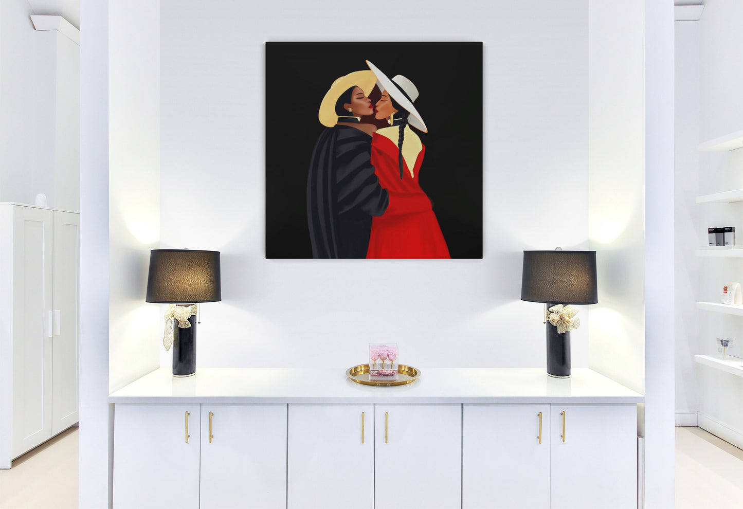 black women, african american, lesbian art, wall art, wall art canvas, wall art dcor, black woman print, gay art, black girl magic - LOLA VEGAS ART