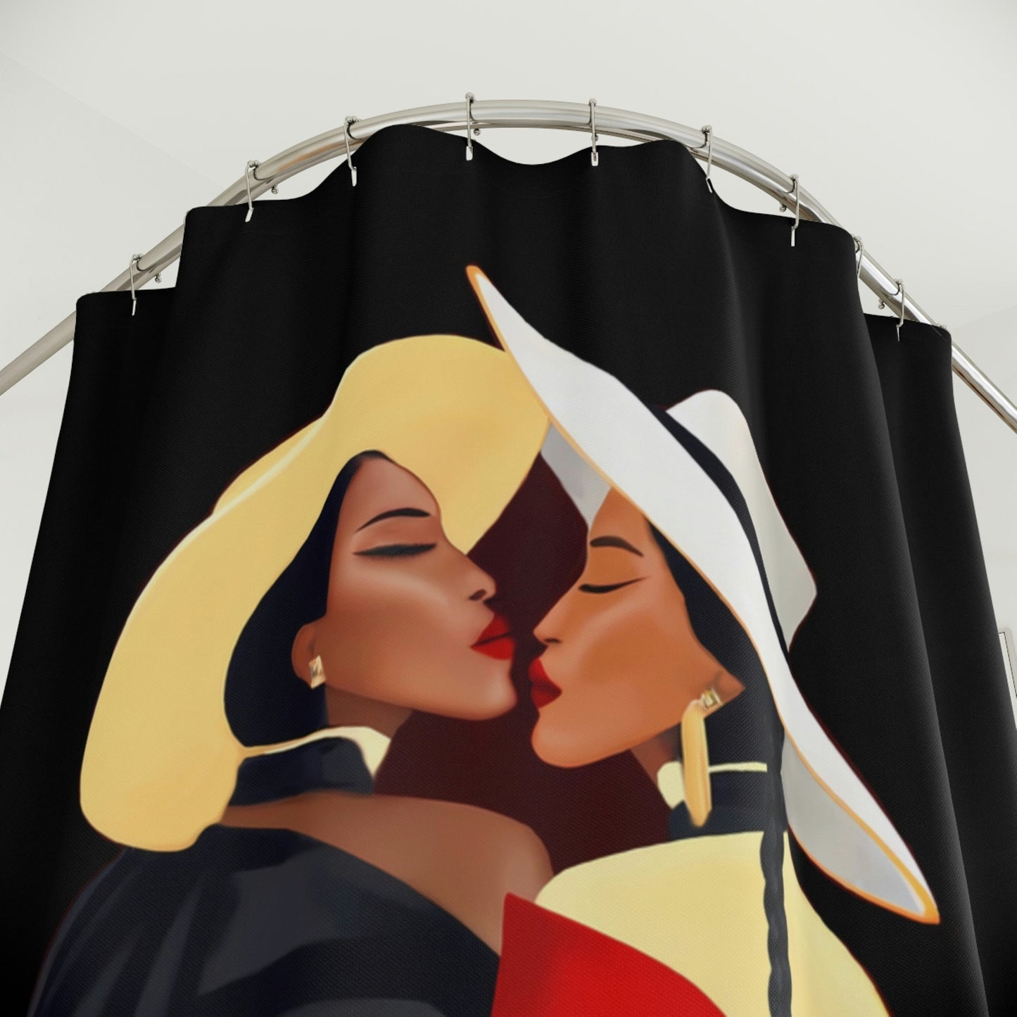 black women, african american, gay, lesbian art, shower curtain, home accessories, bathroom dcor, bathroom, home dcor, shower room dec - LOLA VEGAS ART