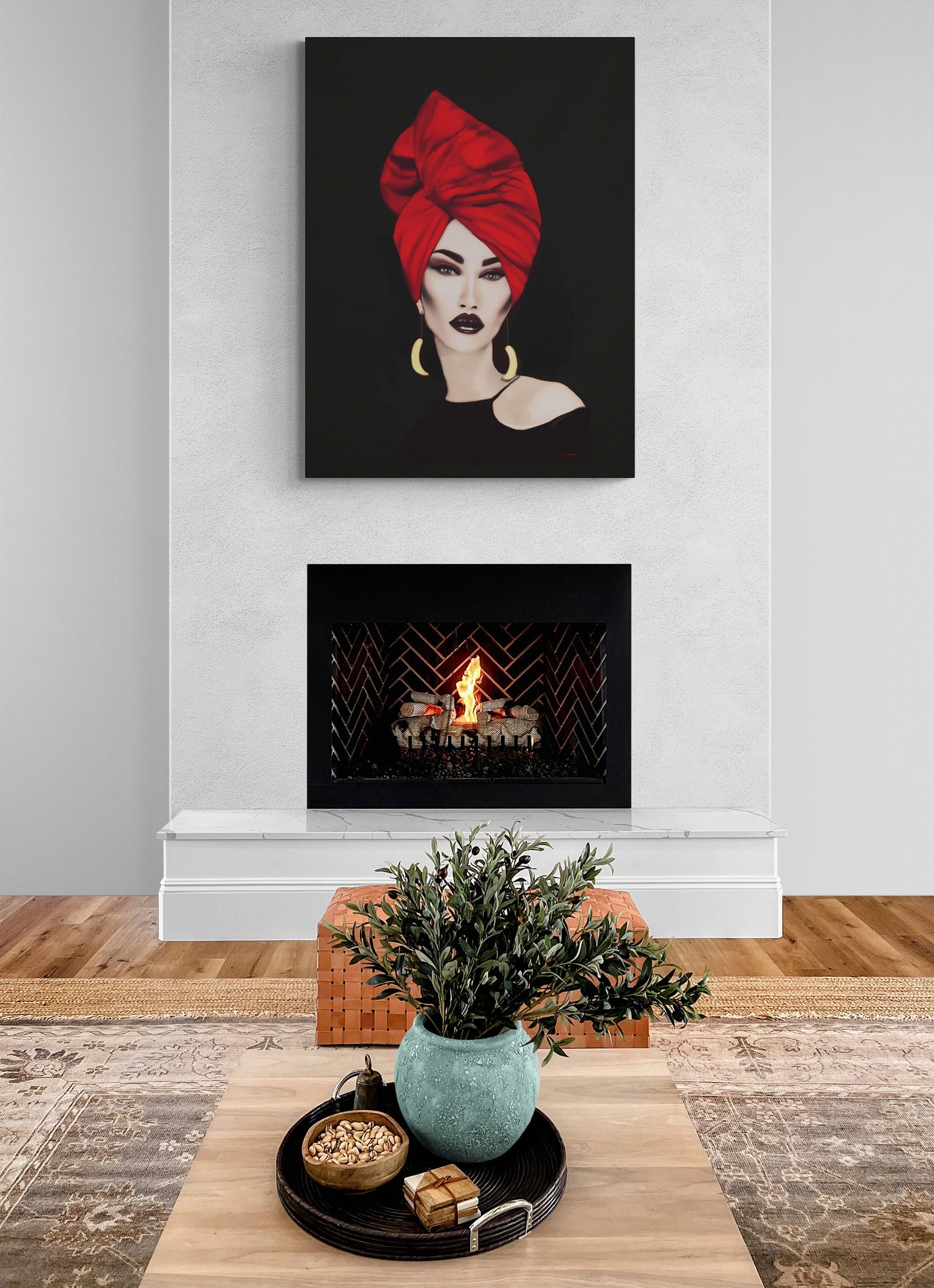 mystical woman, wall art woman, wall art, wall art canvas, wall art dcor, wall art prints, woman decor, head wrap - LOLA VEGAS ART