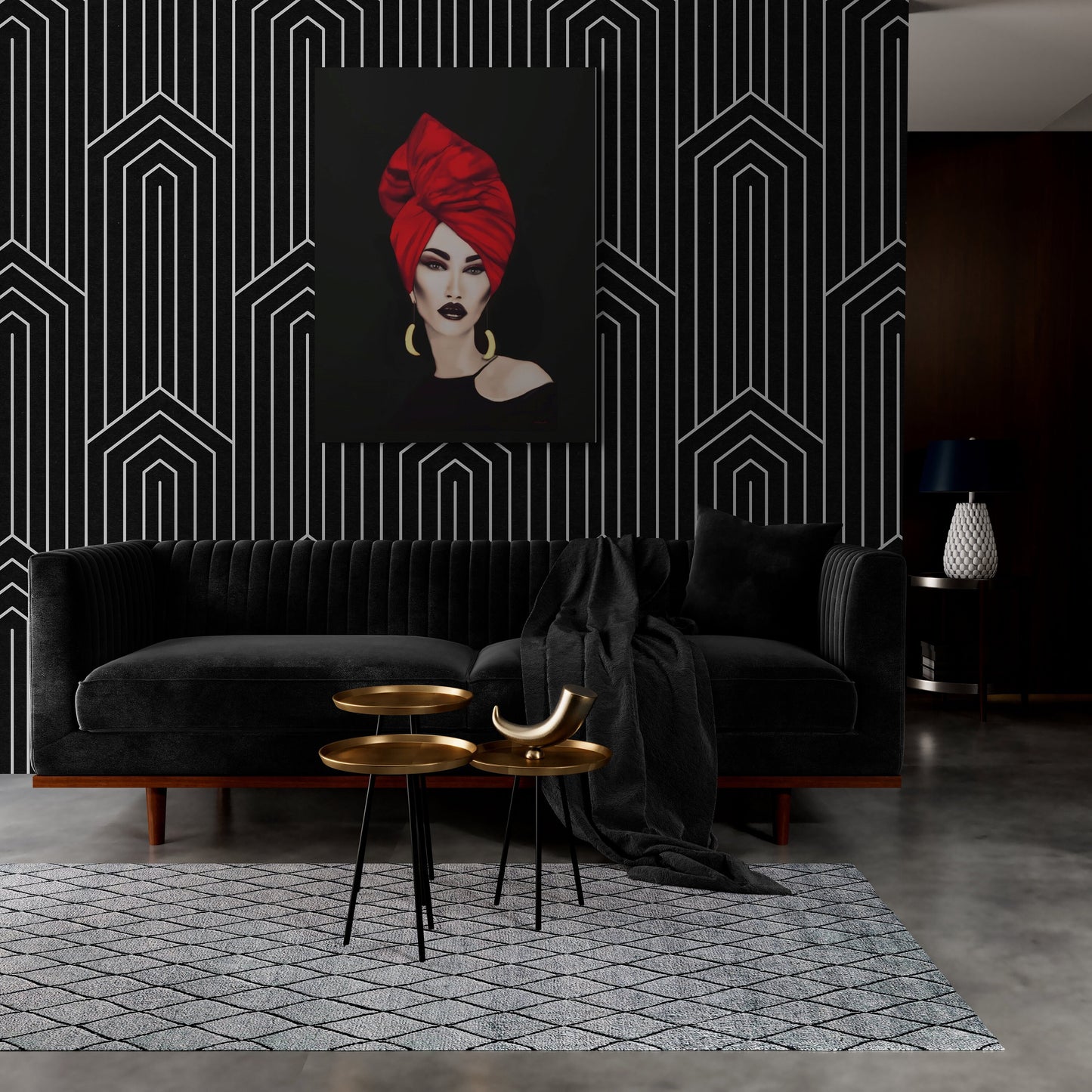 mystical woman, wall art woman, wall art, wall art canvas, wall art dcor, wall art prints, woman decor, head wrap - LOLA VEGAS ART
