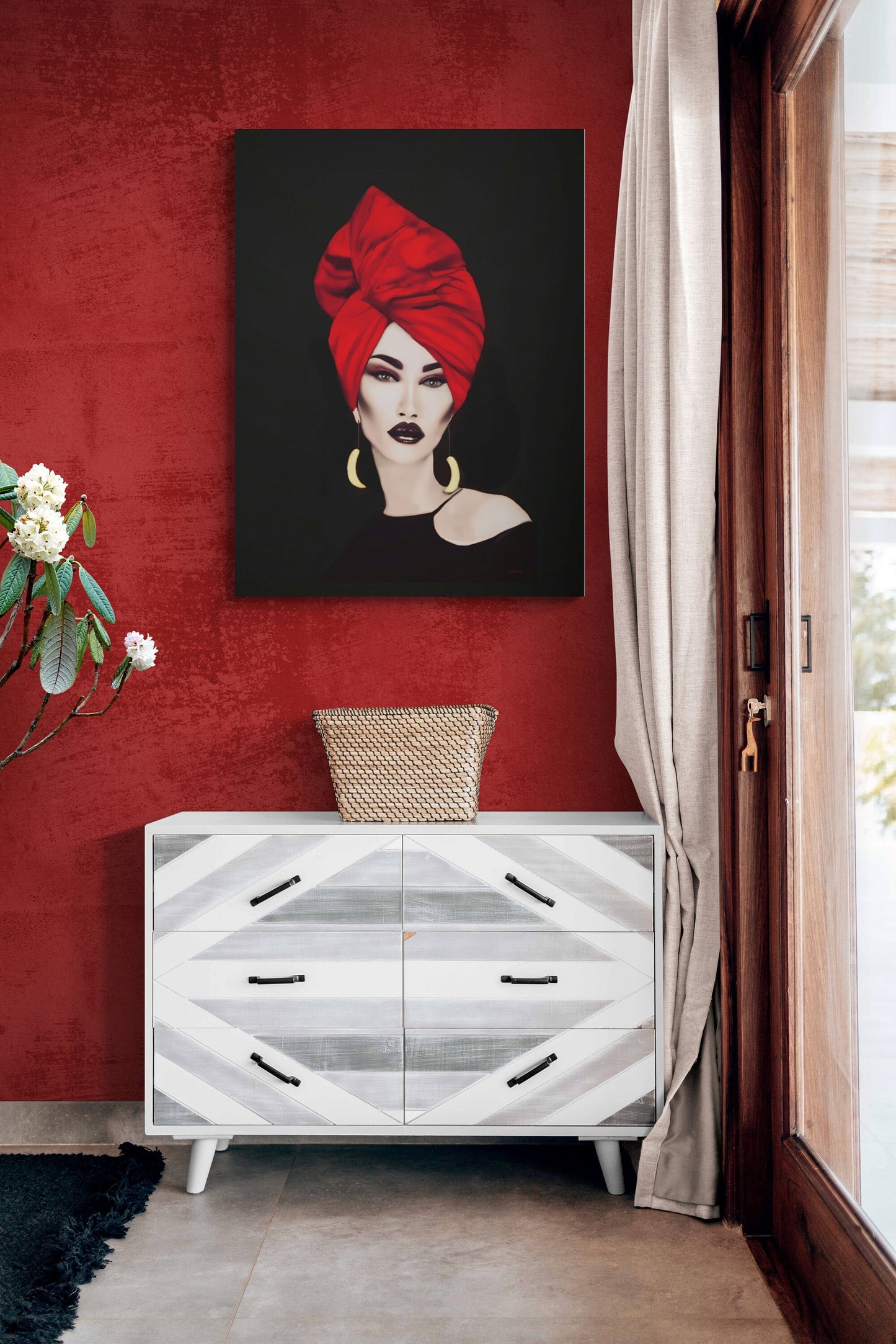 mystical woman, wall art woman, wall art, wall art canvas, wall art dcor, wall art prints, woman decor, head wrap - LOLA VEGAS ART
