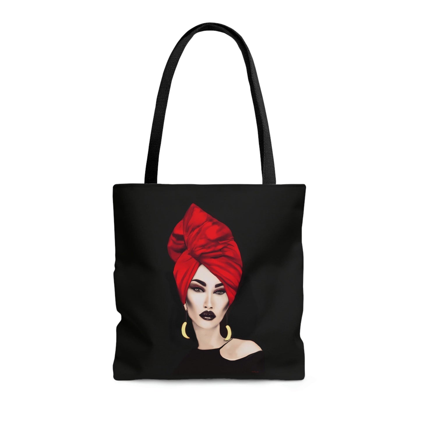 mystical woman, red, bag, canvas bag, tote bag, gifts for women, canvas shopper, reusable bag, shopping bag, tote bag for women - LOLA VEGAS ART