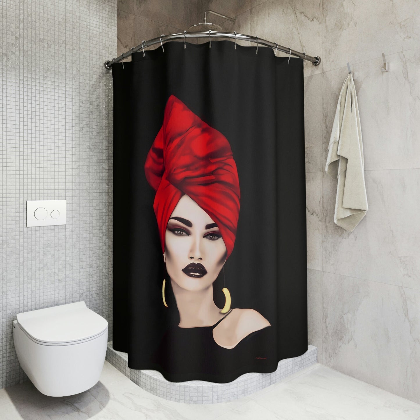mystical woman, shower curtain, home accessories, bathroom dcor, bathroom, home dcor, housewarming gift, shower room decor - LOLA VEGAS ART