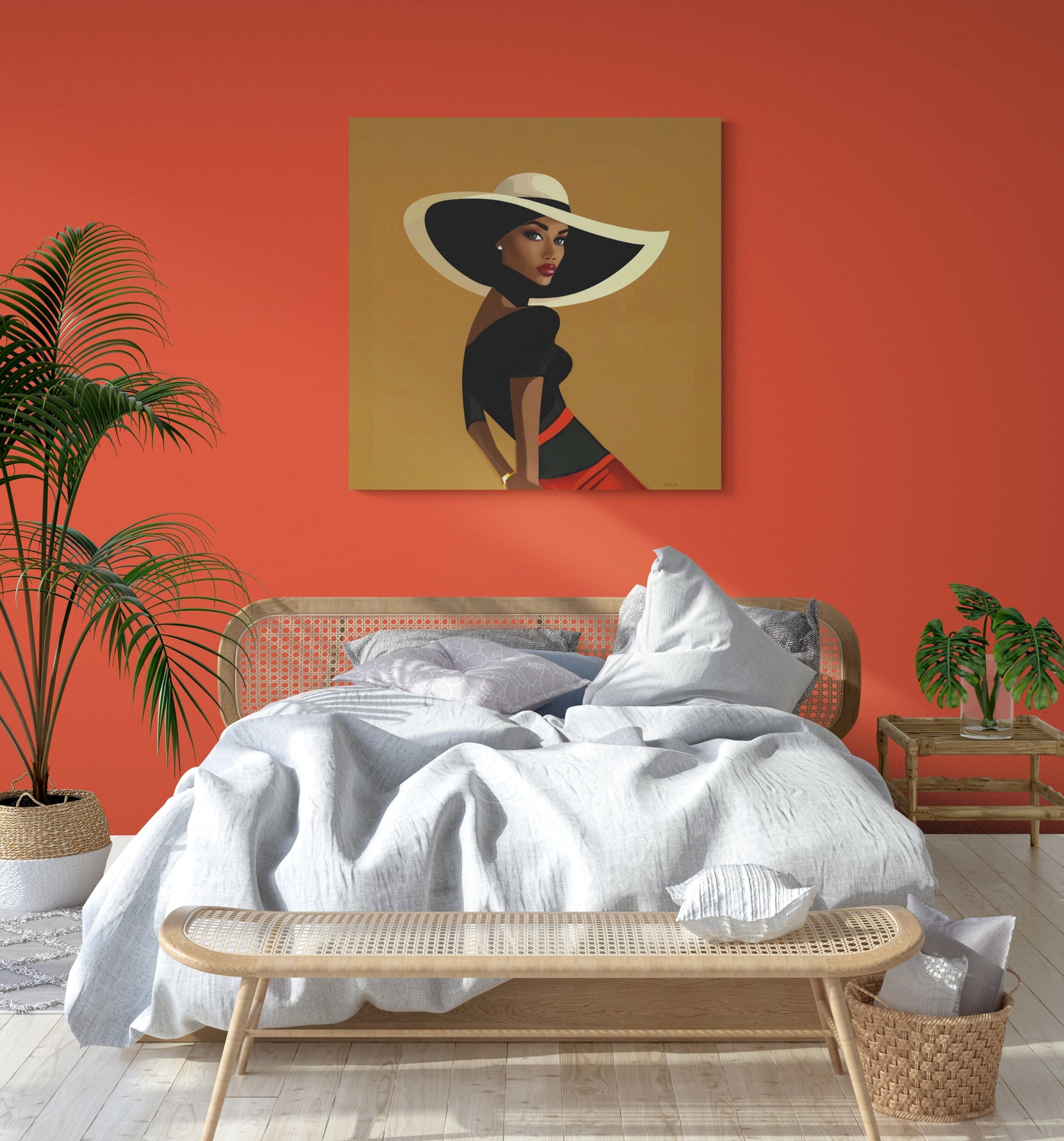 black woman, wall art woman, wall art, wall art canvas, wall art dcor, wall art urban, woman decor - LOLA VEGAS ART