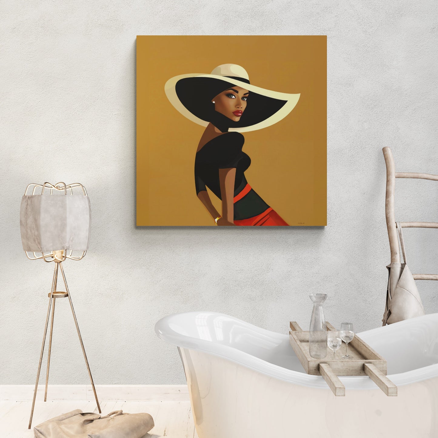 black woman, wall art woman, wall art, wall art canvas, wall art dcor, wall art urban, woman decor - LOLA VEGAS ART